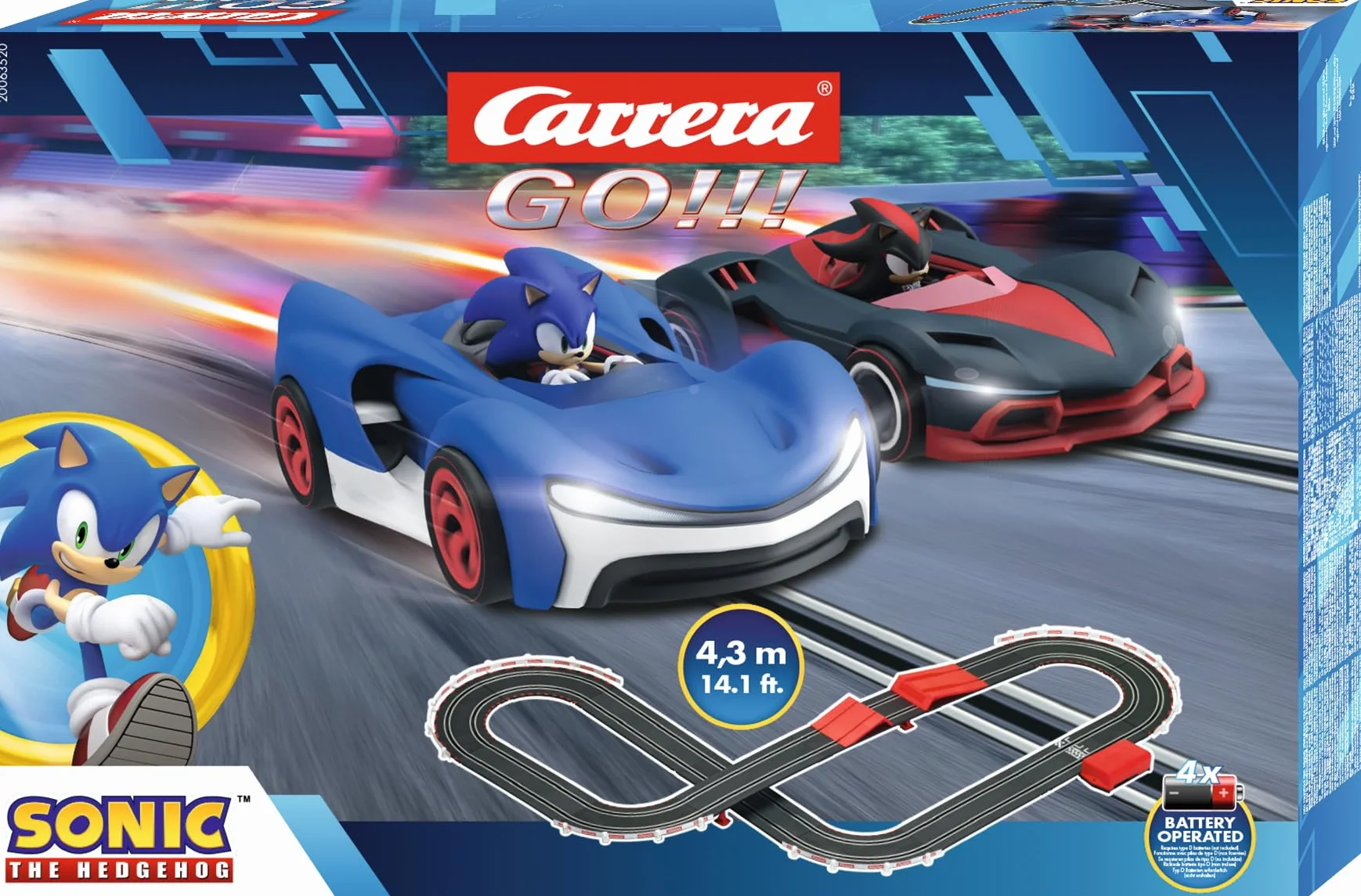 Carrera Jeż Sonic tor wyścigowy zasilany bateryjnie SEGA oficjalna licencja