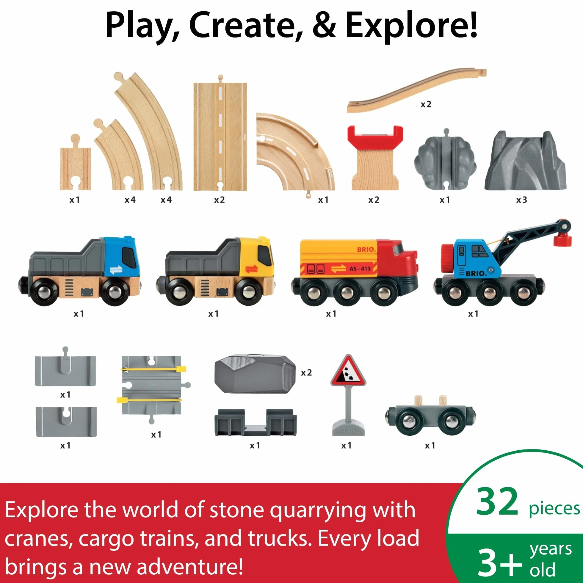 Rail & Road Loading Set (32 PCs): Brio