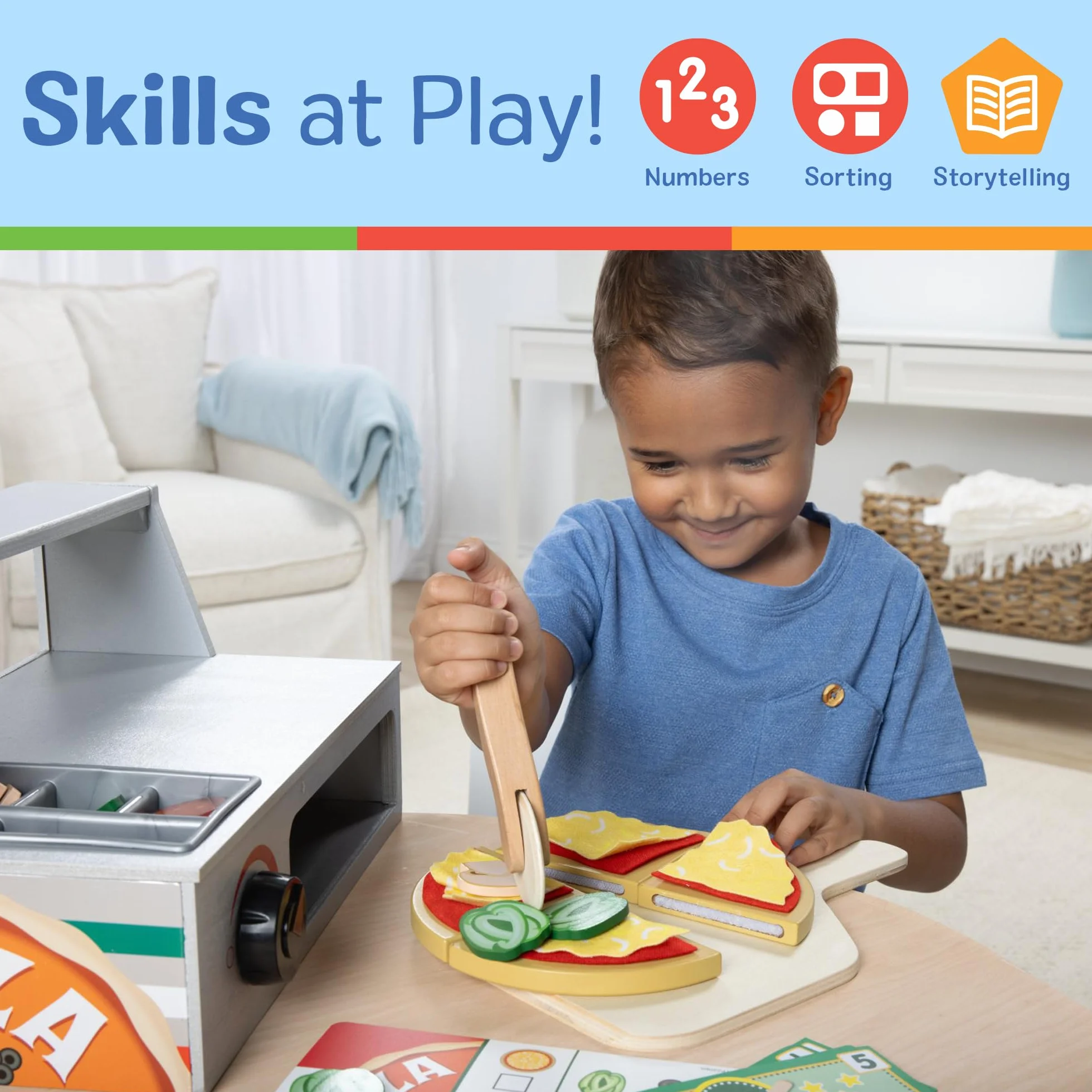 Melissa & Doug Upiec Pizza Lada Zestaw do Zabawy Dla Dzieci | Wiek 3+ Lata| Udawaj bawisz się | Prezent dla chłopca lub dziewczyny
