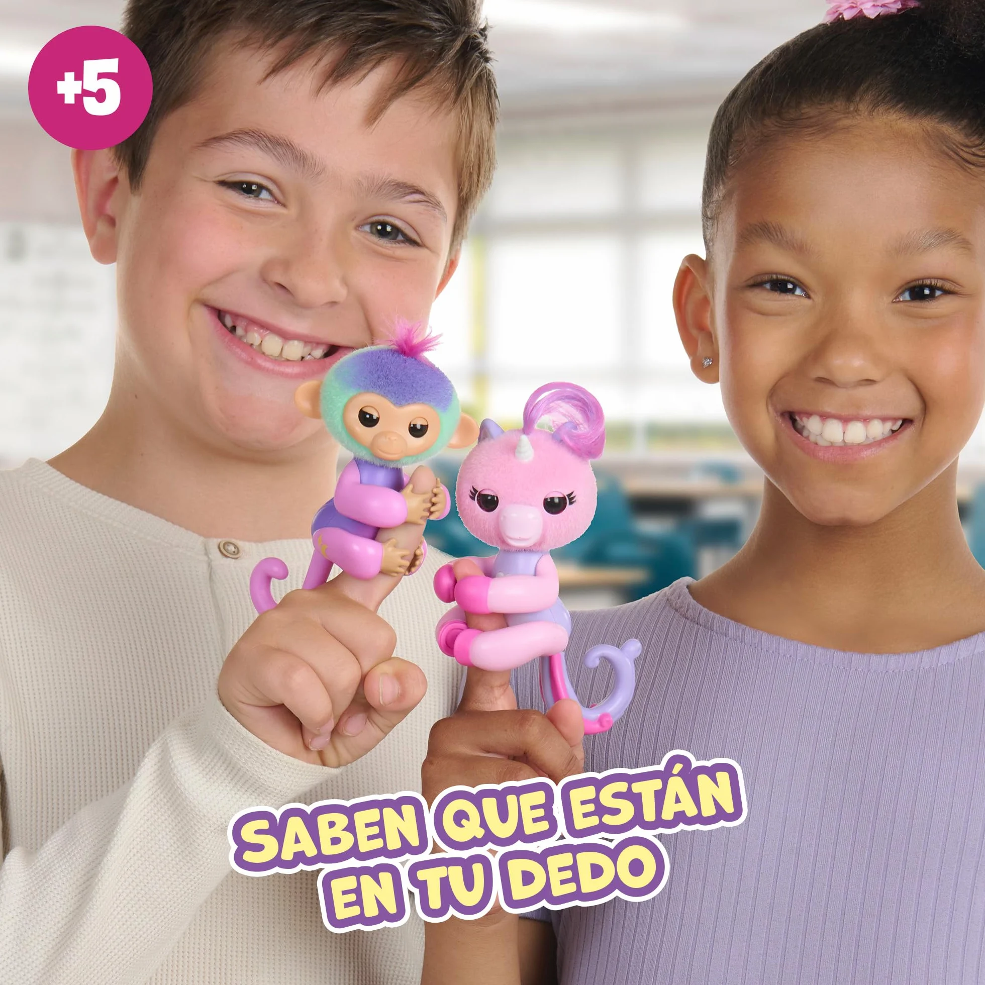 Bizak Fingerlings Magiczne kolory Norah, interaktywne zwierzę interaktywne wielokolorowe z +70 dźwiękami i ruchem, reaguje na dotyk, trzyma palec, zabawka dla dzieci od 3 lat, (61853181-2)