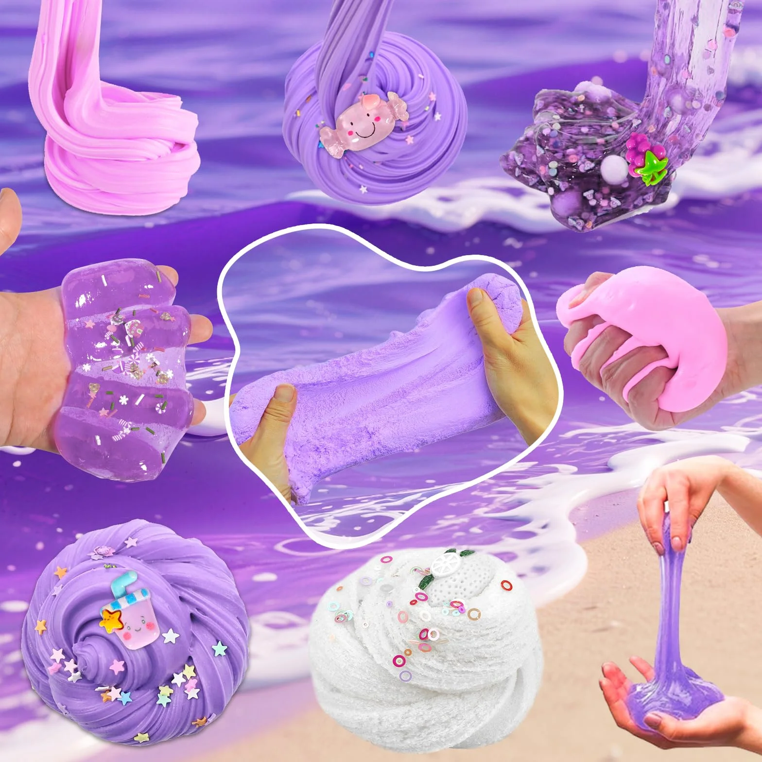 Zestaw Fluffy Slime 6 sztuk 70 ml, puszysty masło Slime, mini scented szlam dla dzieci