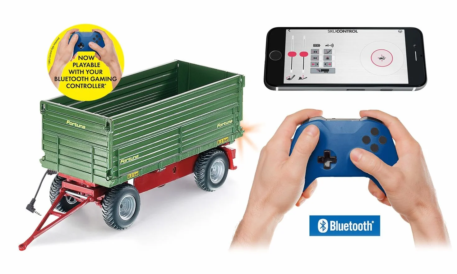 Siku 6781, Model wywrotki obustronnej, 1:32, Zdalnie sterowana, Do łączenia SIKU CONTROL z zaczepem przyczepy, Metal,Tworzywo sztuczne, Zielony