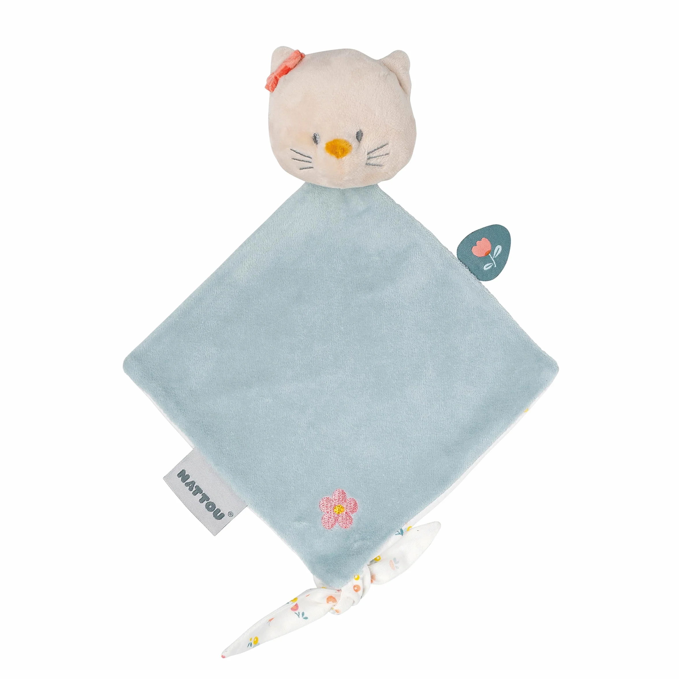 Nattou Comforter Doudou Cat Lana, 30 x 20 cm, Dusty Blue