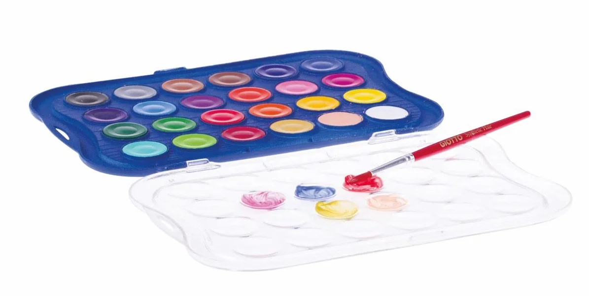 Giotto acquerelli 24 colori pastigle 30mm con pennello