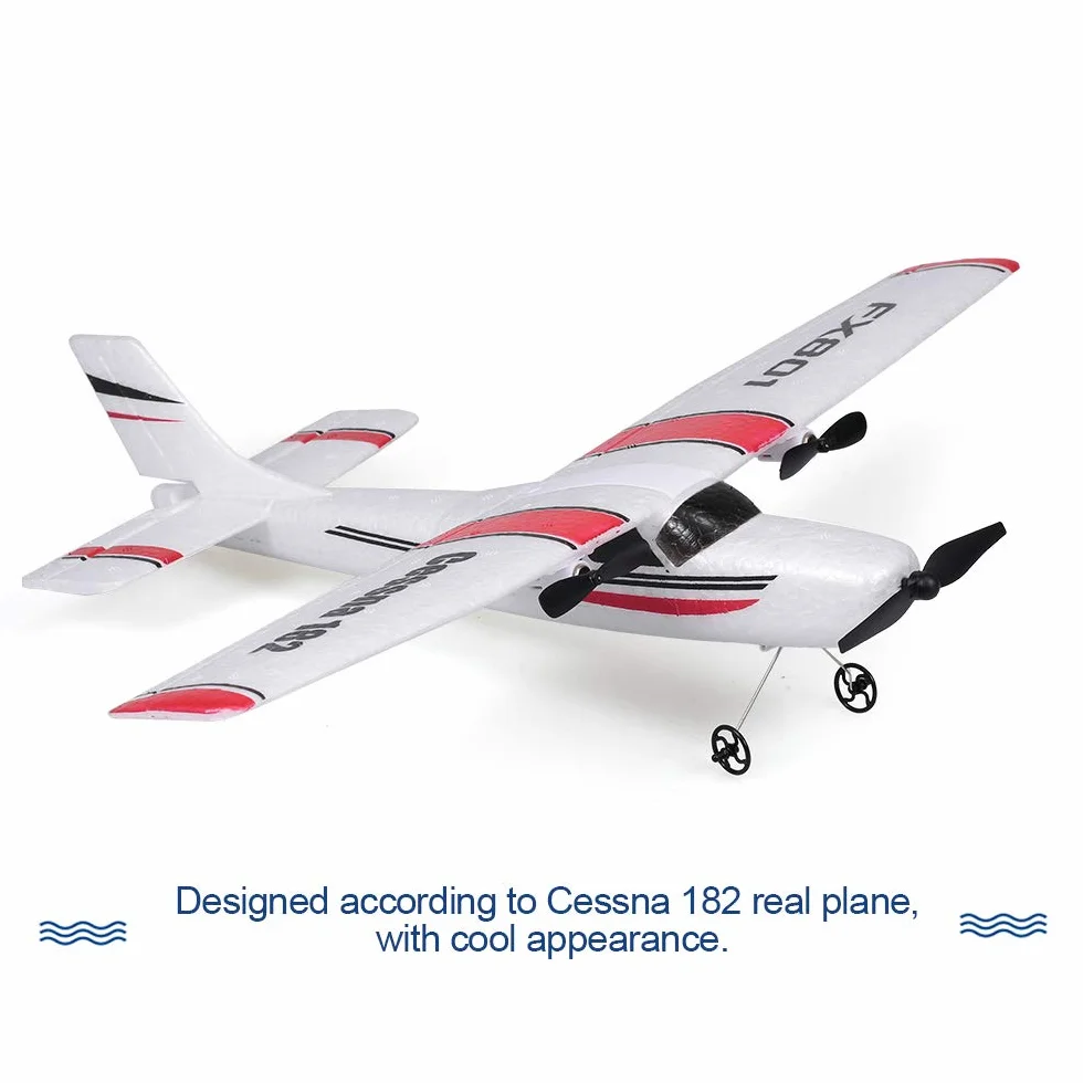 Goolsky RC samolot lotniczy Cessna 182 2,4 GHz 2CH dla dzieci i dorosłych, biały