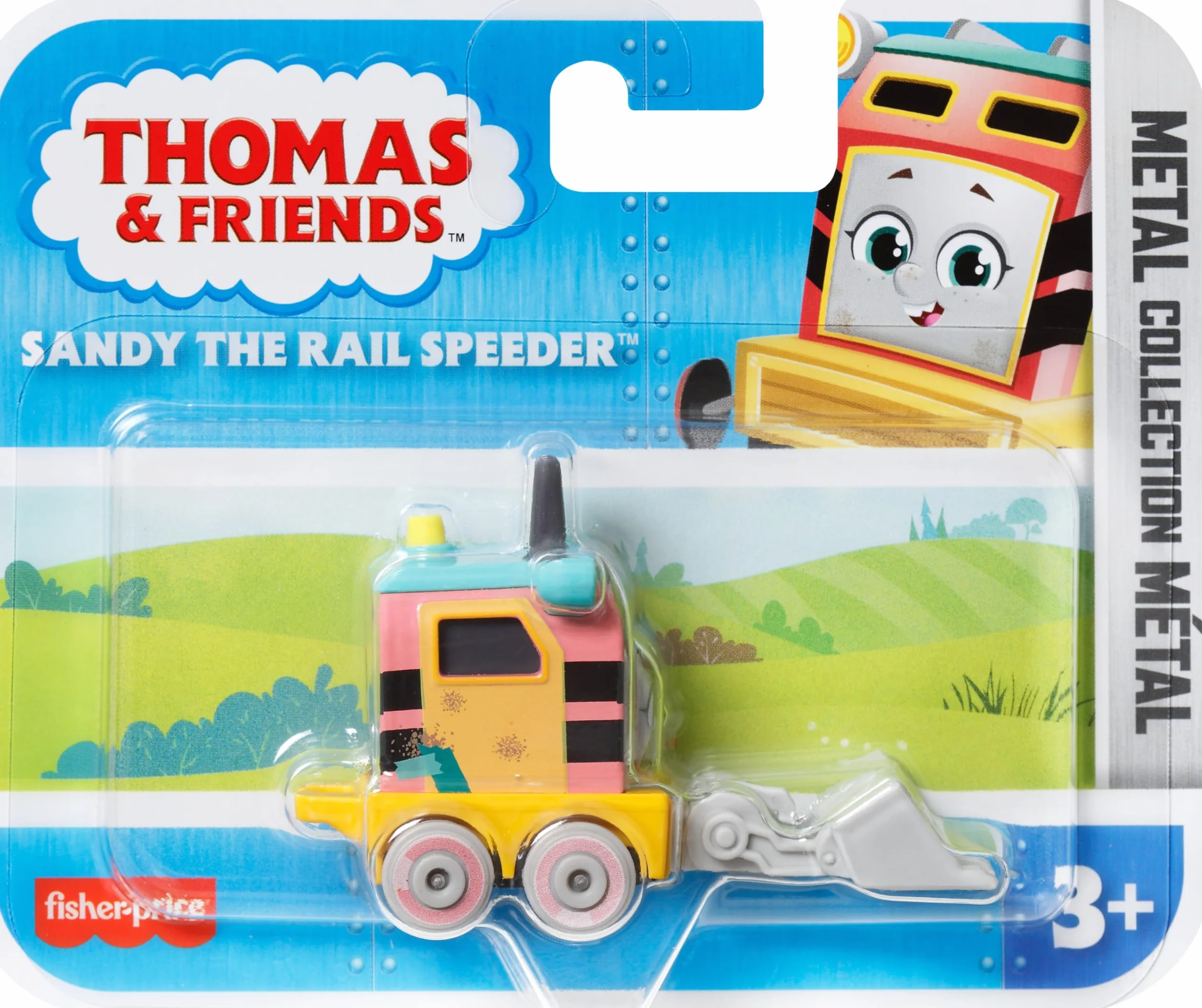 Fisher-Price Thomas & Friends Sandy the Rail Speeder die-cast push-along toy train engine for preschool kids ages 3+