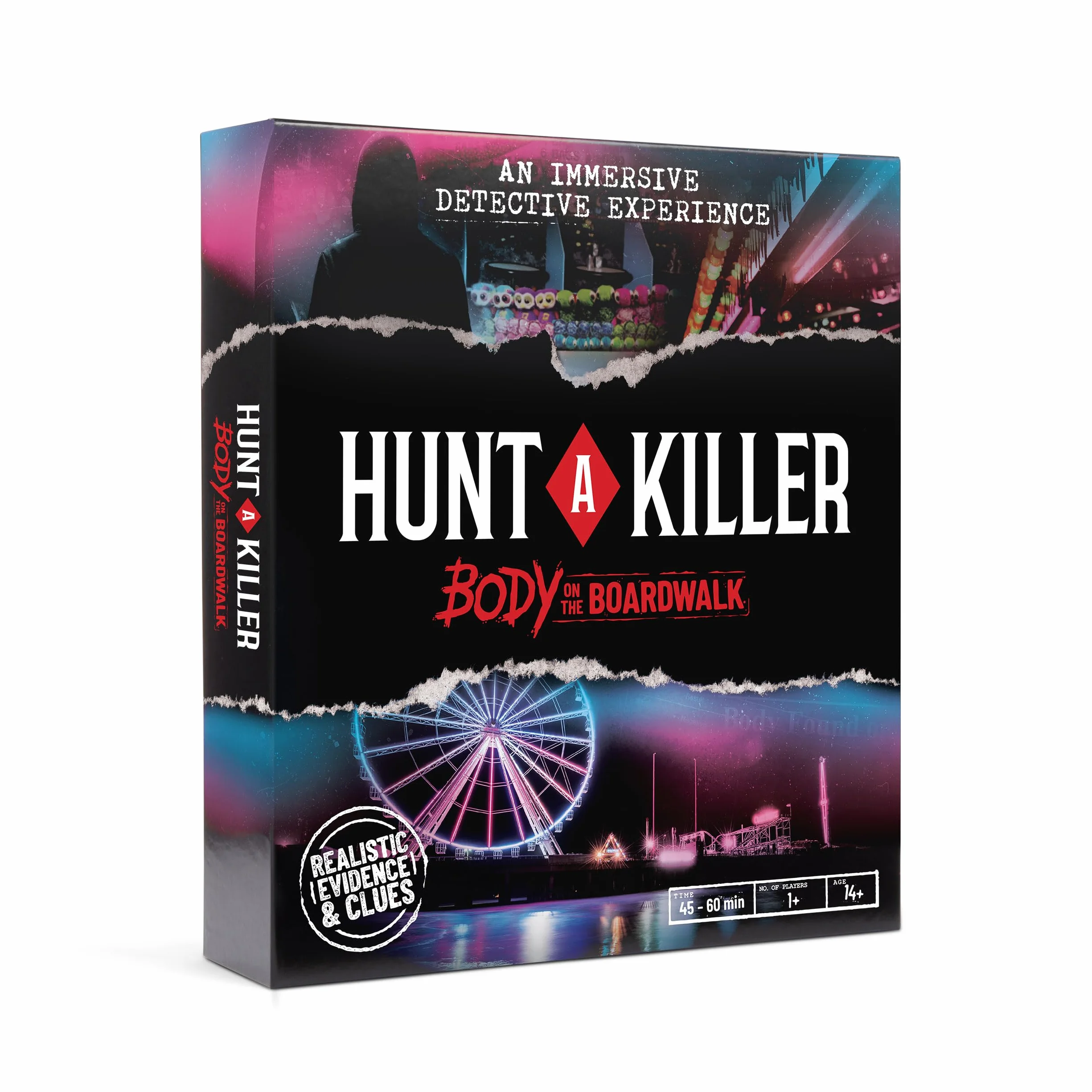 Hunt A Killer Body On The Boardwalk, Immersive Murder Mystery Game - Zmierz się z nierozwiązaną sprawą na niezależne wyzwanie, randkę lub z rodziną i przyjaciółmi jako detektywi na noc gier, wiek 14+