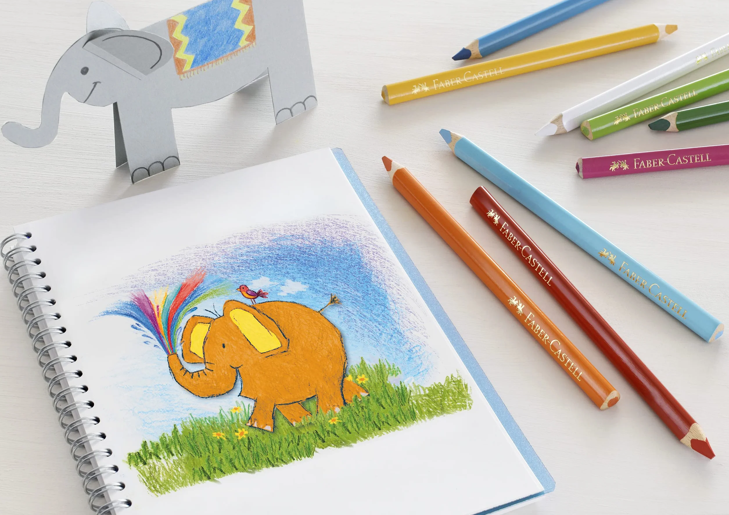 FABER-CASTELL 116530 – kredki trójkątne Jumbo, 30 kredek w kartonowym etui, dla dzieci i dorosłych
