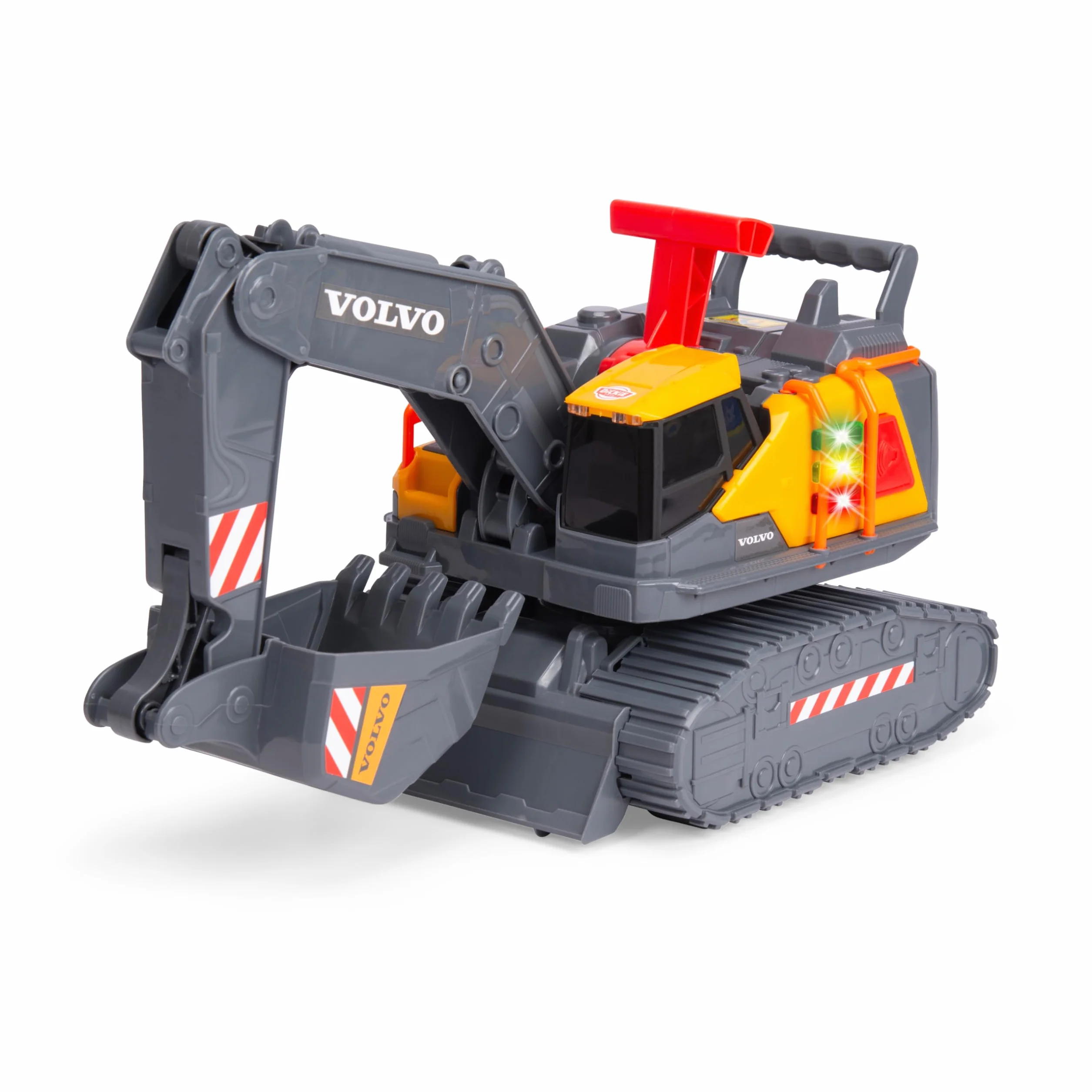Dickie Toys - Volvo Bagger Power Excavator (30 cm) – zabawkowa koparka łopatkowa dla dzieci od 3 lat z wolnym biegiem, sterowaniem dźwignią, światłem i dźwiękiem, nadaje się jako zabawka do piasku, w