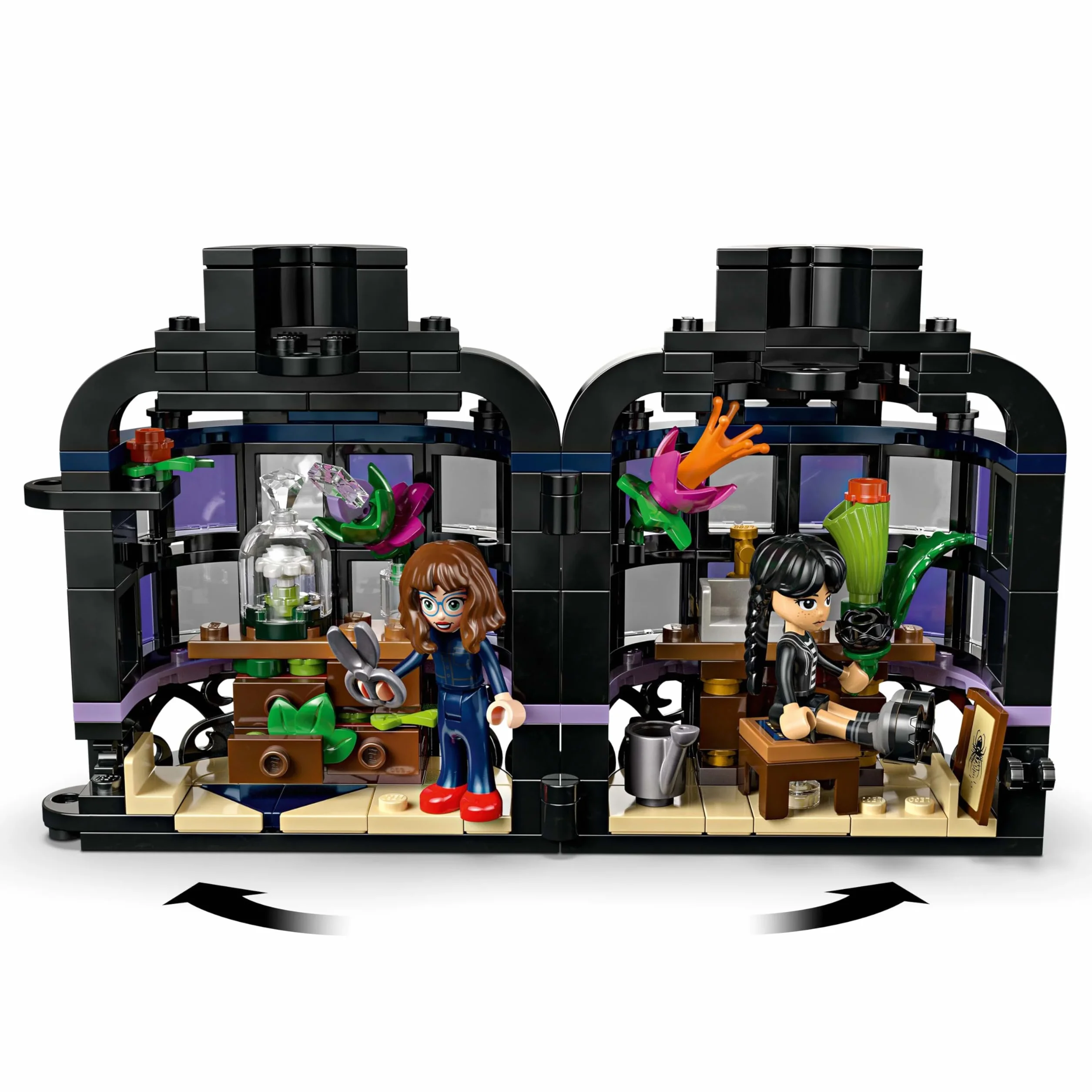 LEGO Wednesday Kwiat czarnej dalii zestaw z małą szklarnią i minilaleczkami 76784 dla dzieci od 9 lat