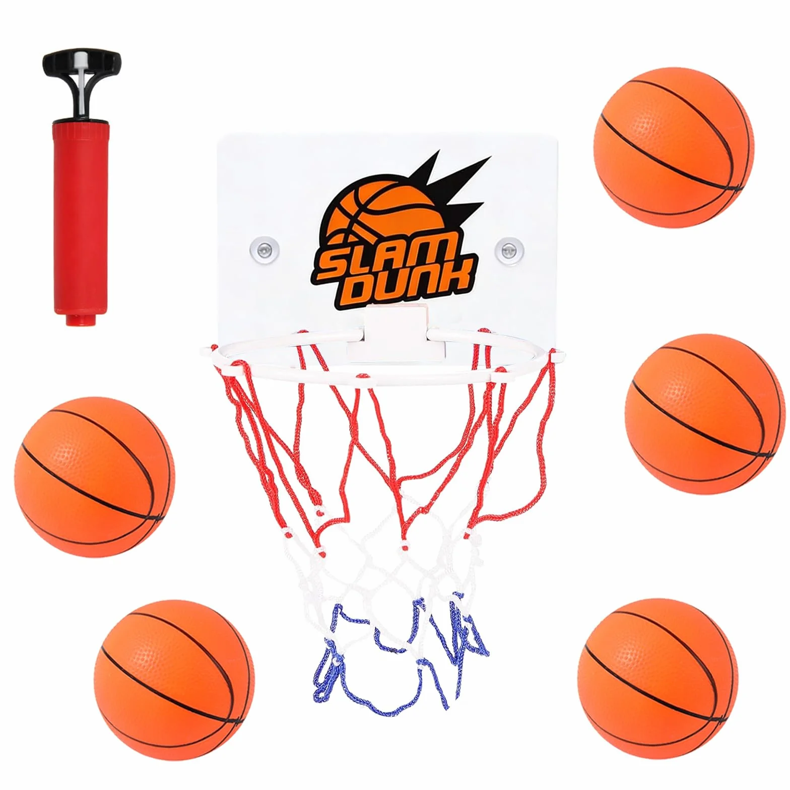 7 sztuk koszykówki do pokoju do koszykówki, 1 szt. mini koszykówka koszykówka 5 mini koszykówki zabawki do koszykówki z przyssawką i 1 pompką powietrza, do łazienki, prezent dla dzieci i