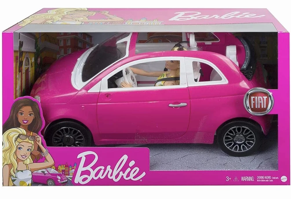Barbie Fiat 500 Zestaw z Lalką, Wielokolorowy, Od 3 Lat