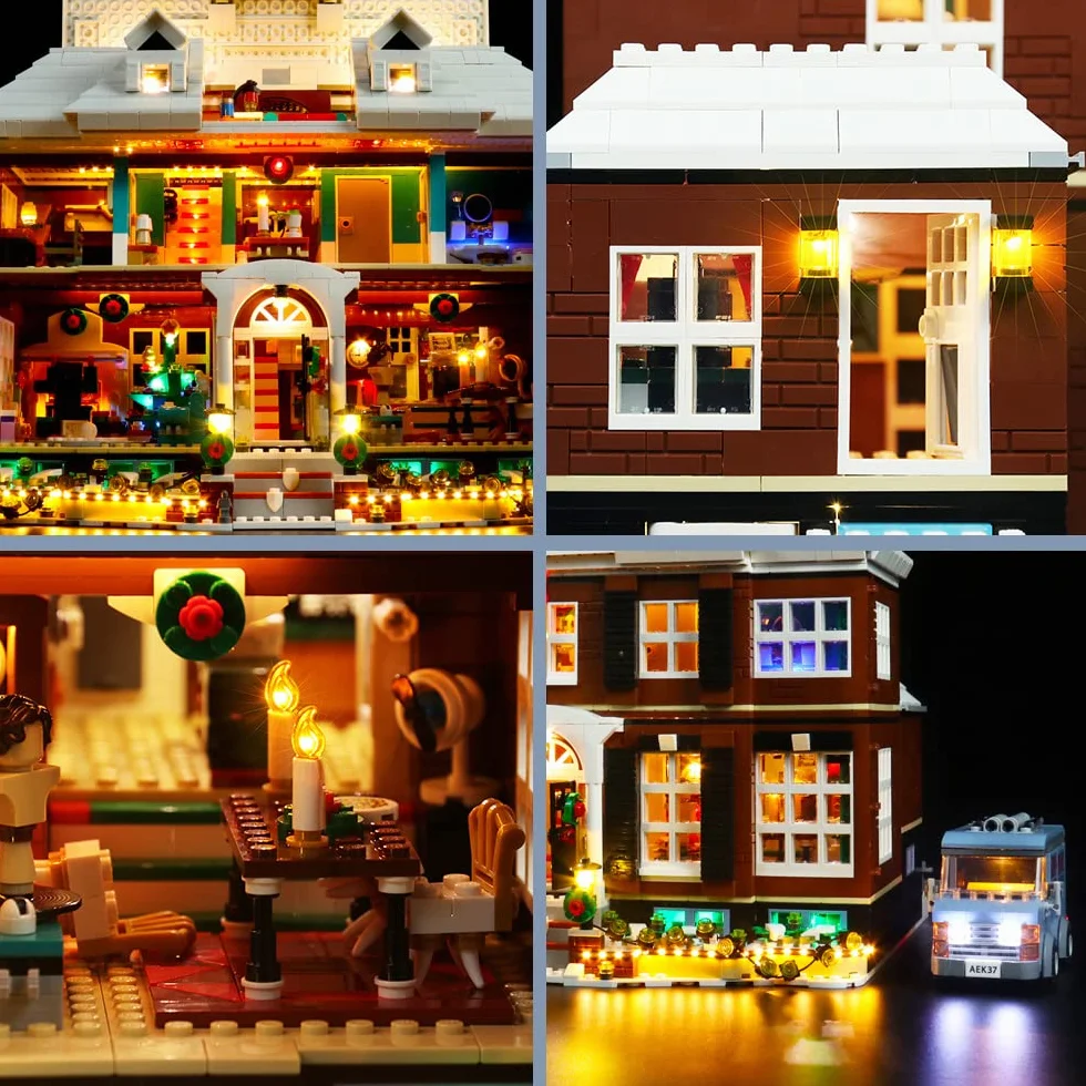 Zestaw świateł LED do Lego Home Alone, zdalne sterowanie dekoracyjne oświetlenie do Lego 21330 ekskluzywny zestaw kolekcjonerski