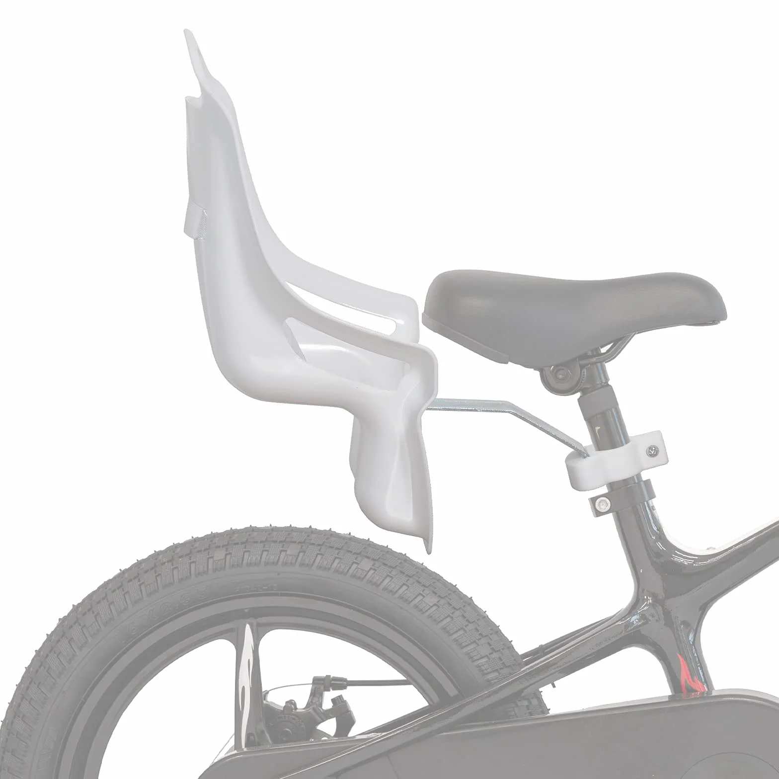 Lena 61160 rower dziecięcy, siedzisko dla lalek z naklejką, DIY dla dziewczynek, akcesoria rowerowe dla lalek, kolor biały