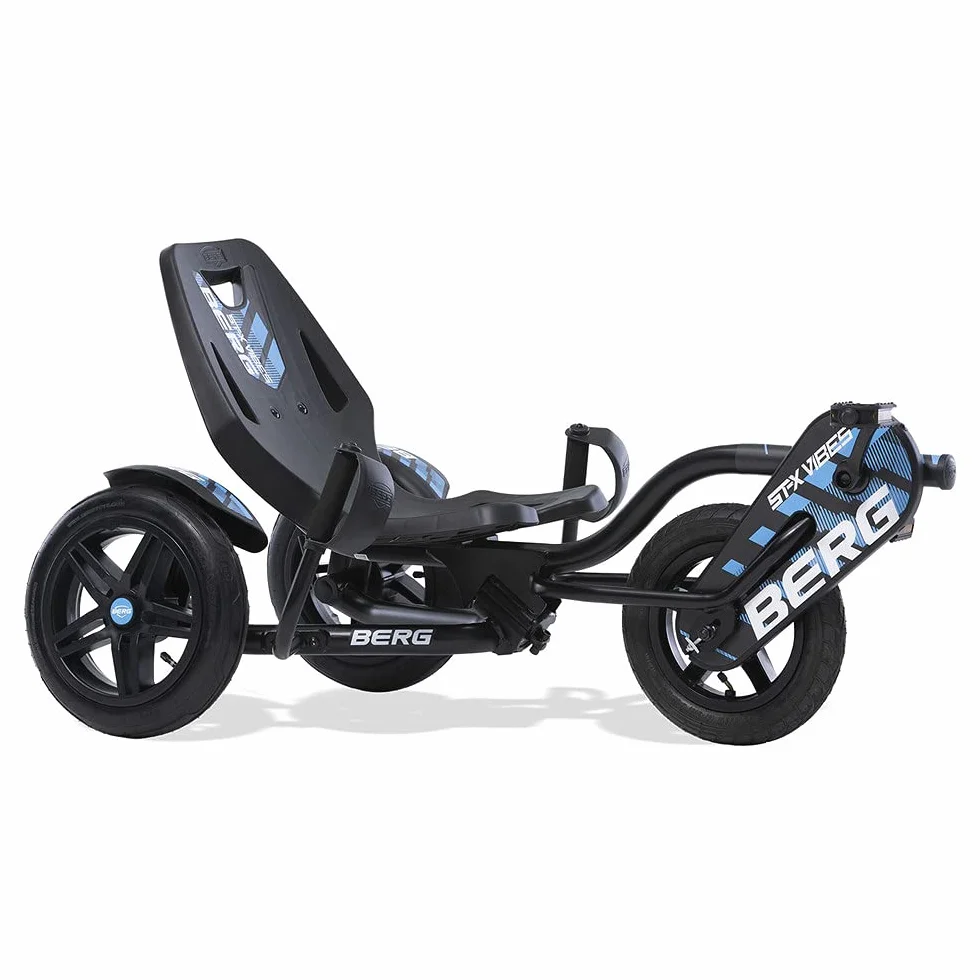 Berg Gokart z pedałami Street-X Vibes, pojazd dziecięcy, pojazd pedałowy o wysokim standardzie bezpieczeństwa, zabawka dla dzieci w wieku 6-12 lat, duży, niebieski