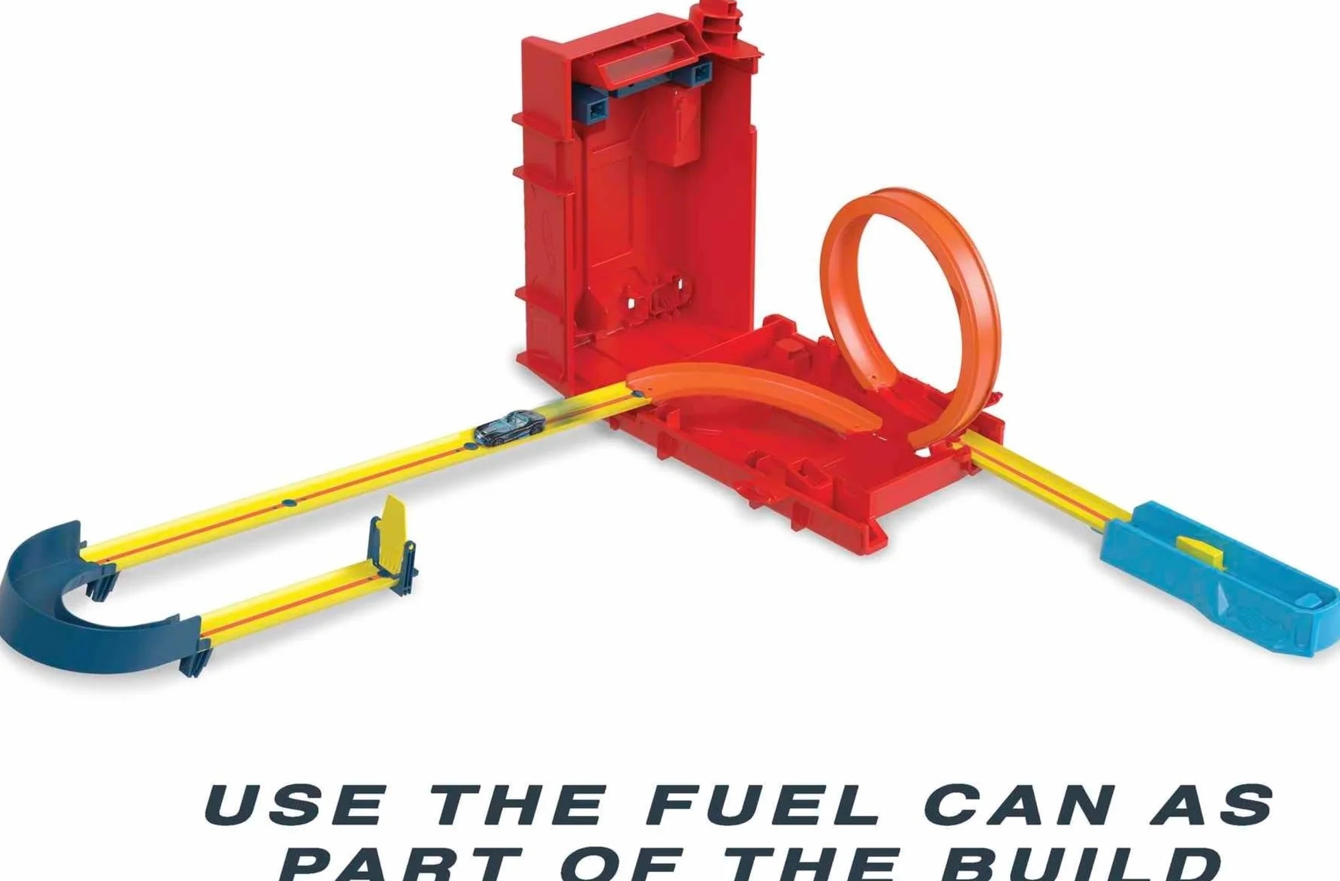 Hot Wheels Fuel Can Stunt Box Track Builder Unlimited Zestaw Pomarańczowy Żółty
