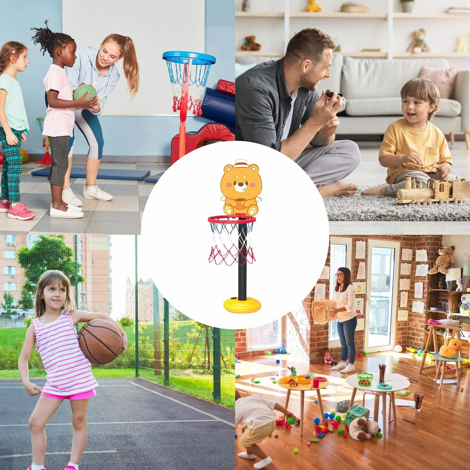 Kids Basketball Hoop Indoor Game Sport Toy Portable Early Education