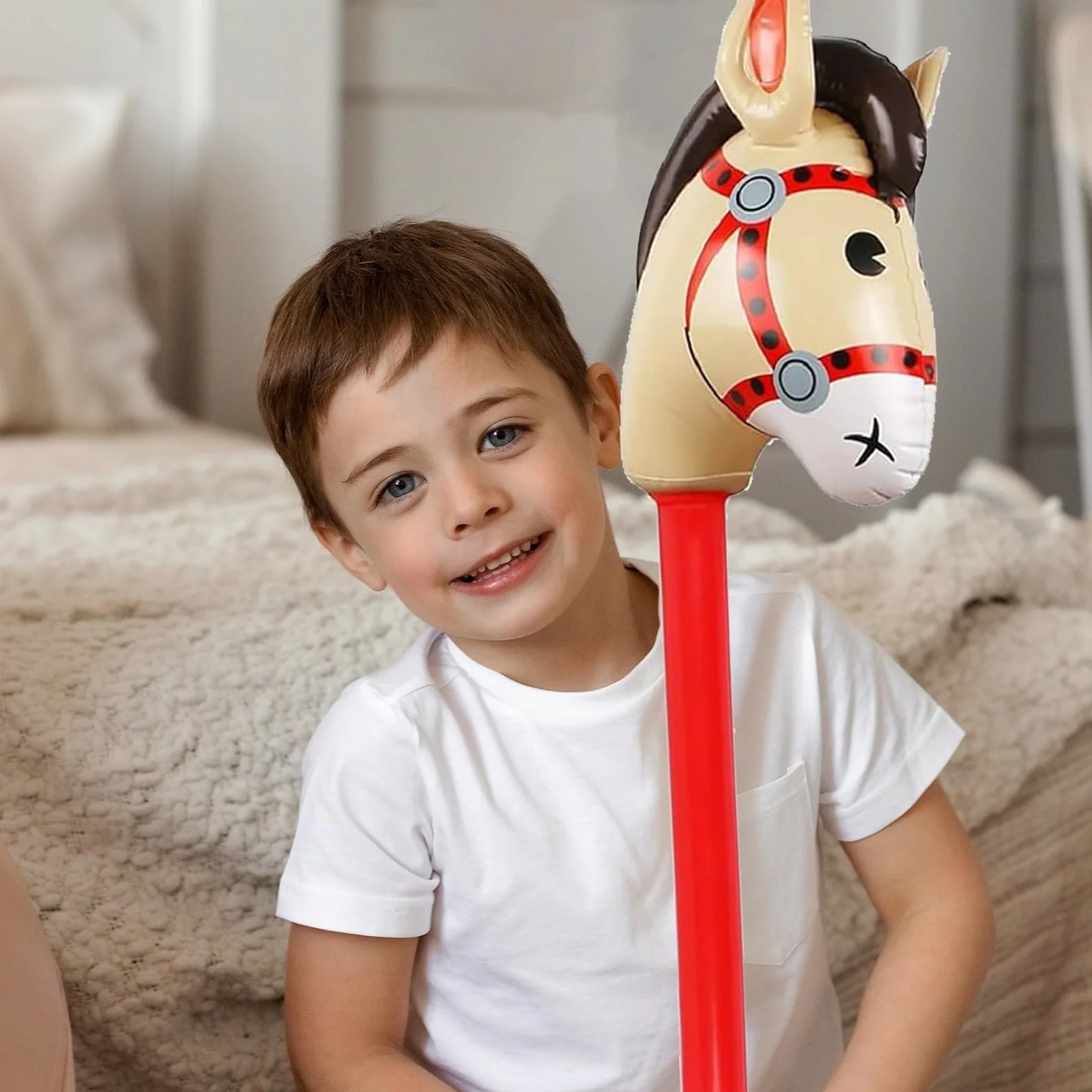 Nadmuchiwany koń 80 cm 2 sztuki do dekoracji imprezy kowbojskiej