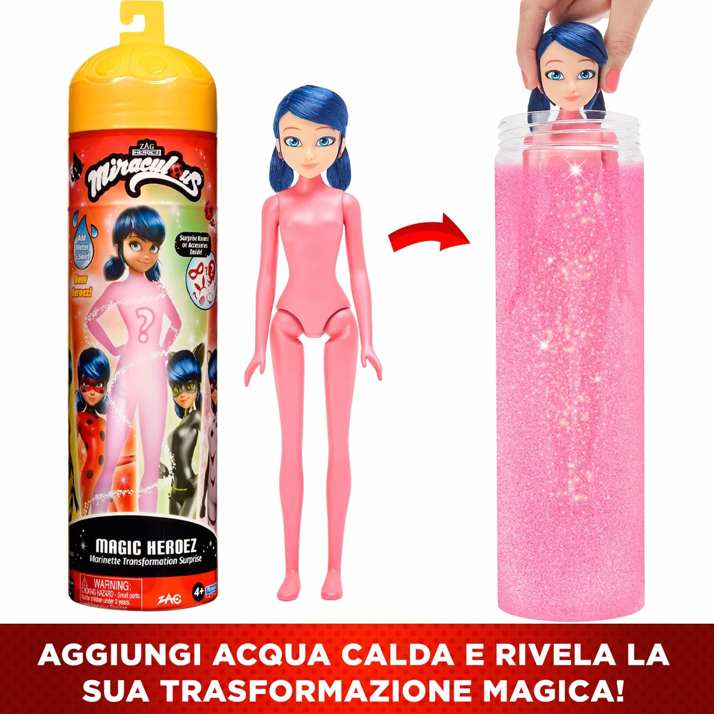 BANDAI - Cudowna biedronka - Marinette Color Change Surprise - Cudowna lalka przegubowa 26 cm + 3 niespodzianki - Lalka zmieniająca kolor - Model losowy - Zabawka dla dzieci 4 lata i więcej - P50390
