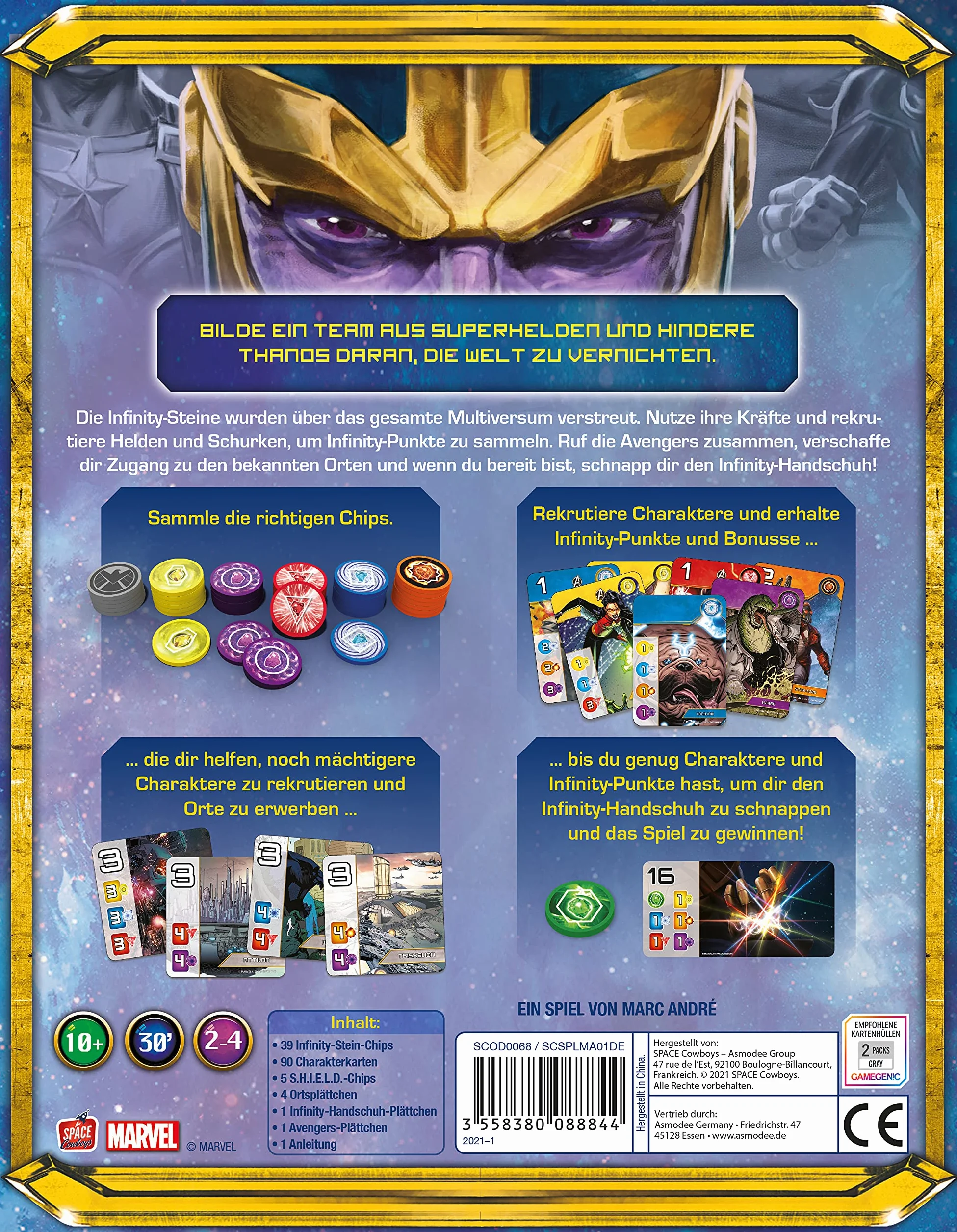 Asmodee | Space Cowboys | Splendor Marvel | gra rodzinna | gra karciana | dla 2-4 graczy | od 10+ lat | 30 minut | niemiecki