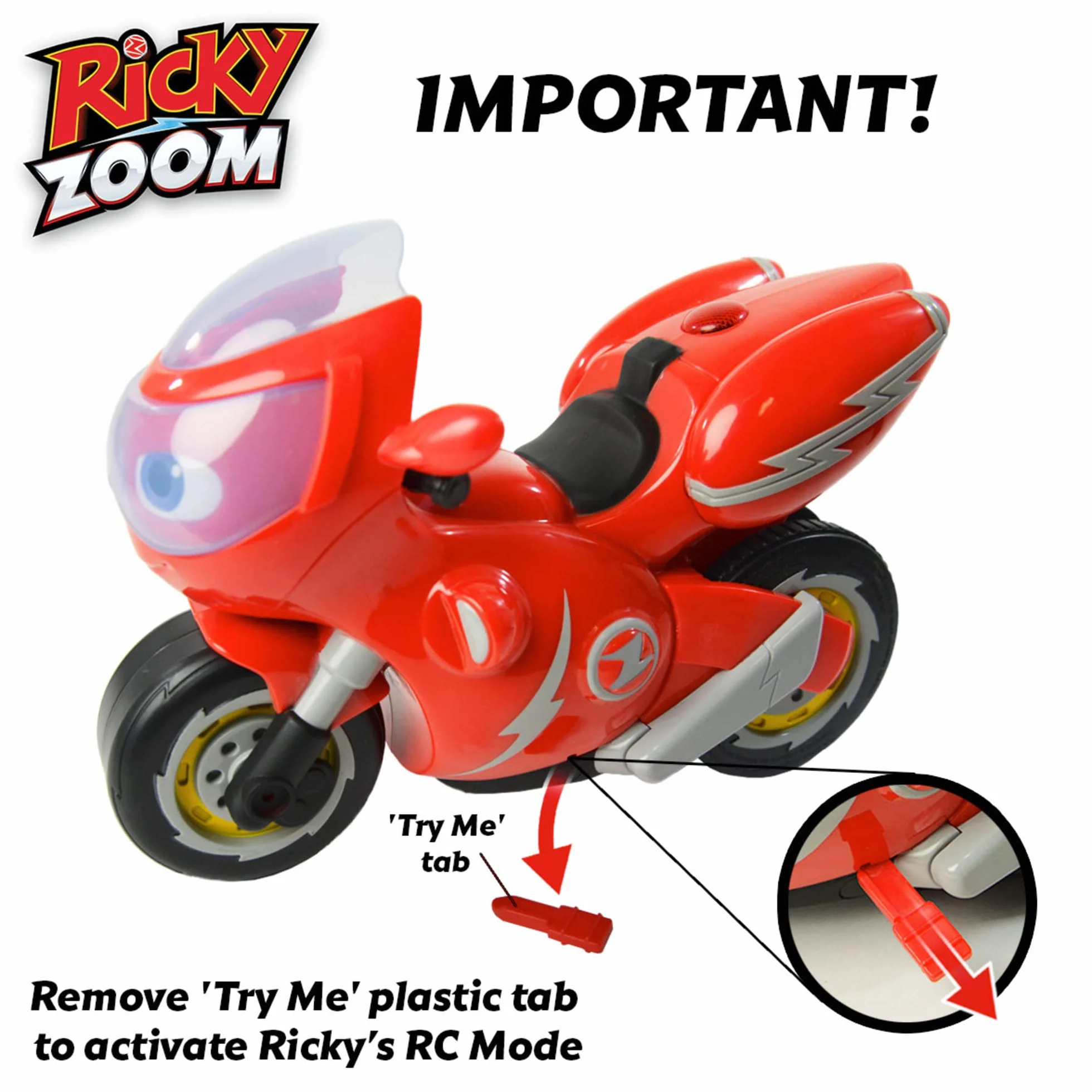 RC Turbo Trick Ricky, motocykl kaskaderski z pilotem zdalnego sterowania sprawia, że Wheelies i zapierające dech w piersiach obroty o 360 stopni, Ricky Zoom zapewnia doskonałe przygody dla