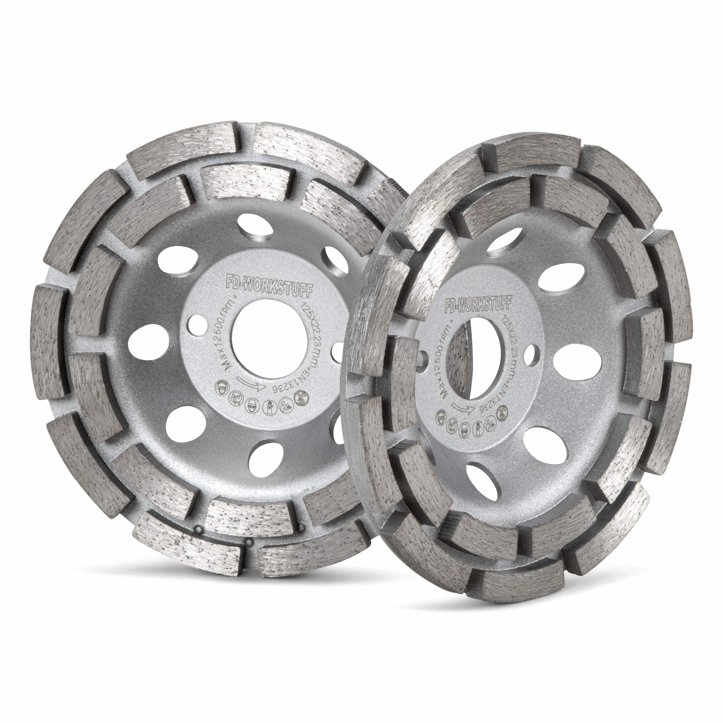 Premium diamentowa tarcza szlifierska │ 1 sztuka │ Ø 125 mm x 22,2 mm │ 2-rzędowa │ do betonu, granitu, muru, kamienia naturalnego │ kompatybilna z szlifierkami kątowymi