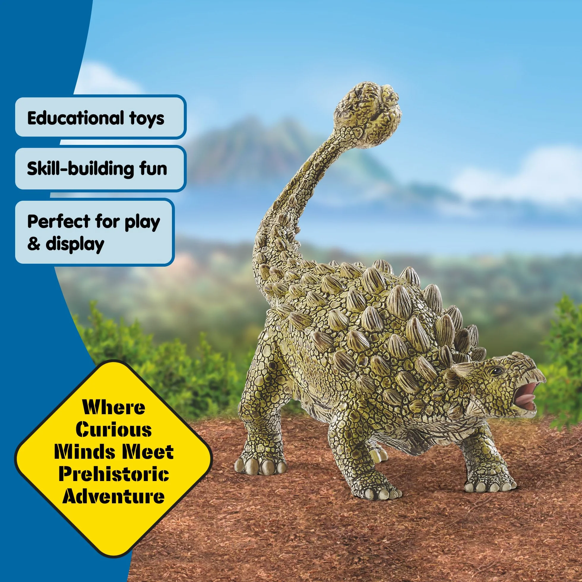 schleich DINOSAURS | Ankylosaurus 15023 | szczegółowa figurka dinozaura | zabawka dinozaur do kolekcjonowania | świetny prezent dla dziewczynek i chłopców | zabawka dinozaur od 3 lat | 14 x 7 x 11 cm