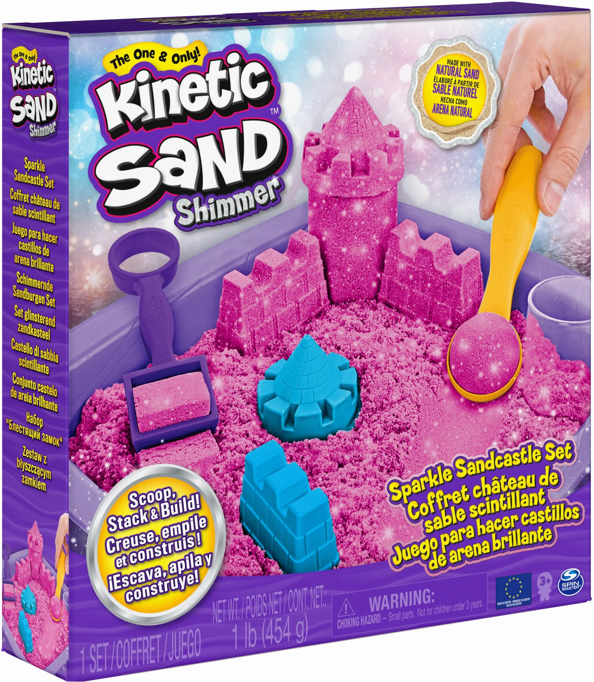 Kinetic Sand Shimmer Sand Castle 454 g różowy zabawki dla dzieci 3 lat