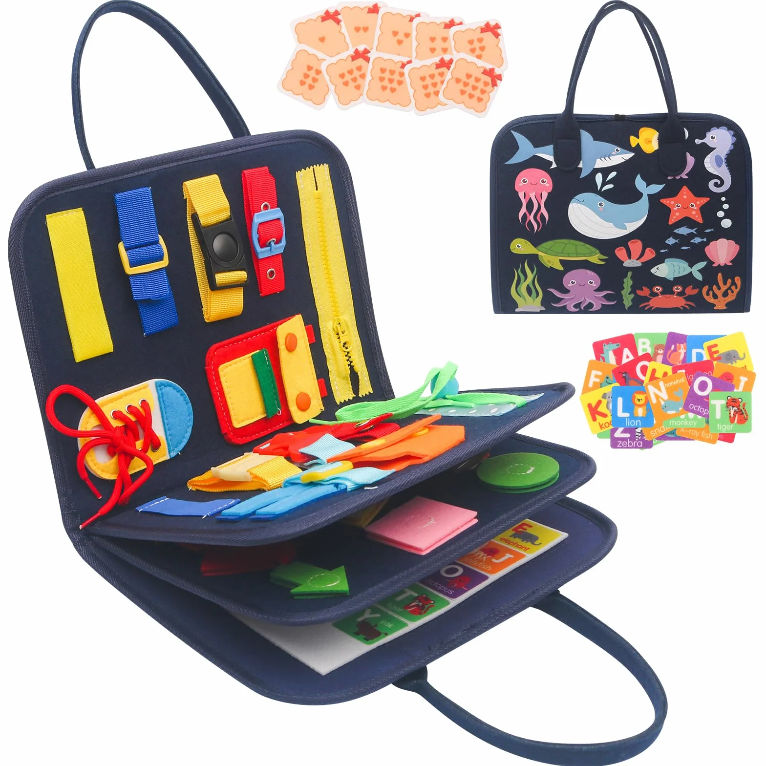 Withosent Busy Board 4-warstwowa Montessori deska do ćwiczeń dla dzieci 3-4 lata