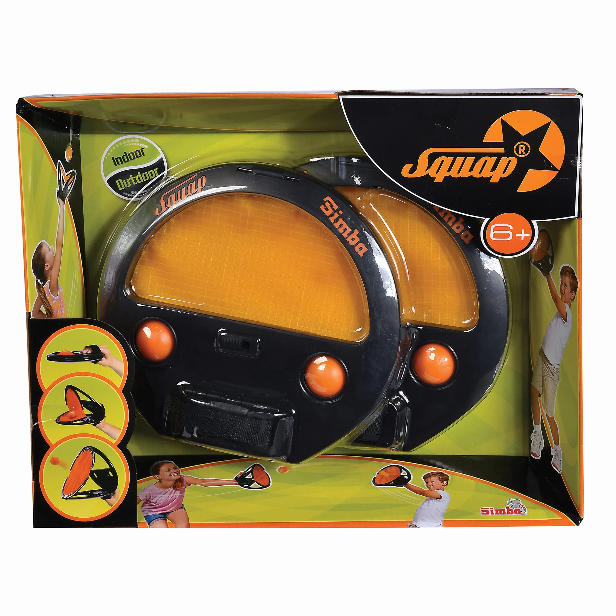 Simba 107202420 Squap Gra zręcznościowa; zestaw do wyrzucania i łapania piłek; zabawka sportowa dla dzieci; młodzieży; dorosłych; unisex dla dziewczynek; dla chłopców; przeznaczona dla dzieci od 6 lat