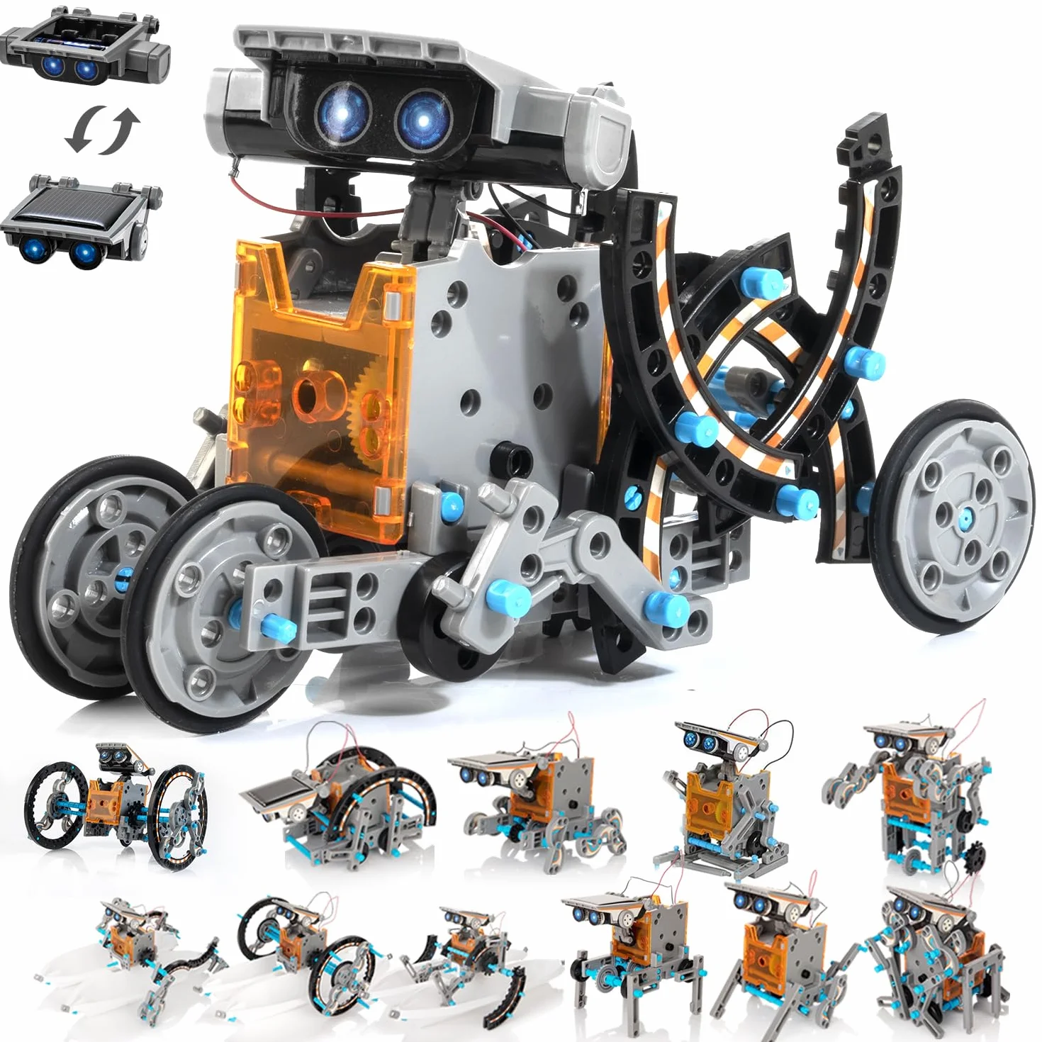 Bravmate Solarny robot zabawka dla dzieci od 10+ lat, zabawka 14 w 1, zestaw "zrób to sam", zestaw do samodzielnego montażu, zestaw do samodzielnego montażu dla dzieci, dzieci, 11, 12+ lat, 214A