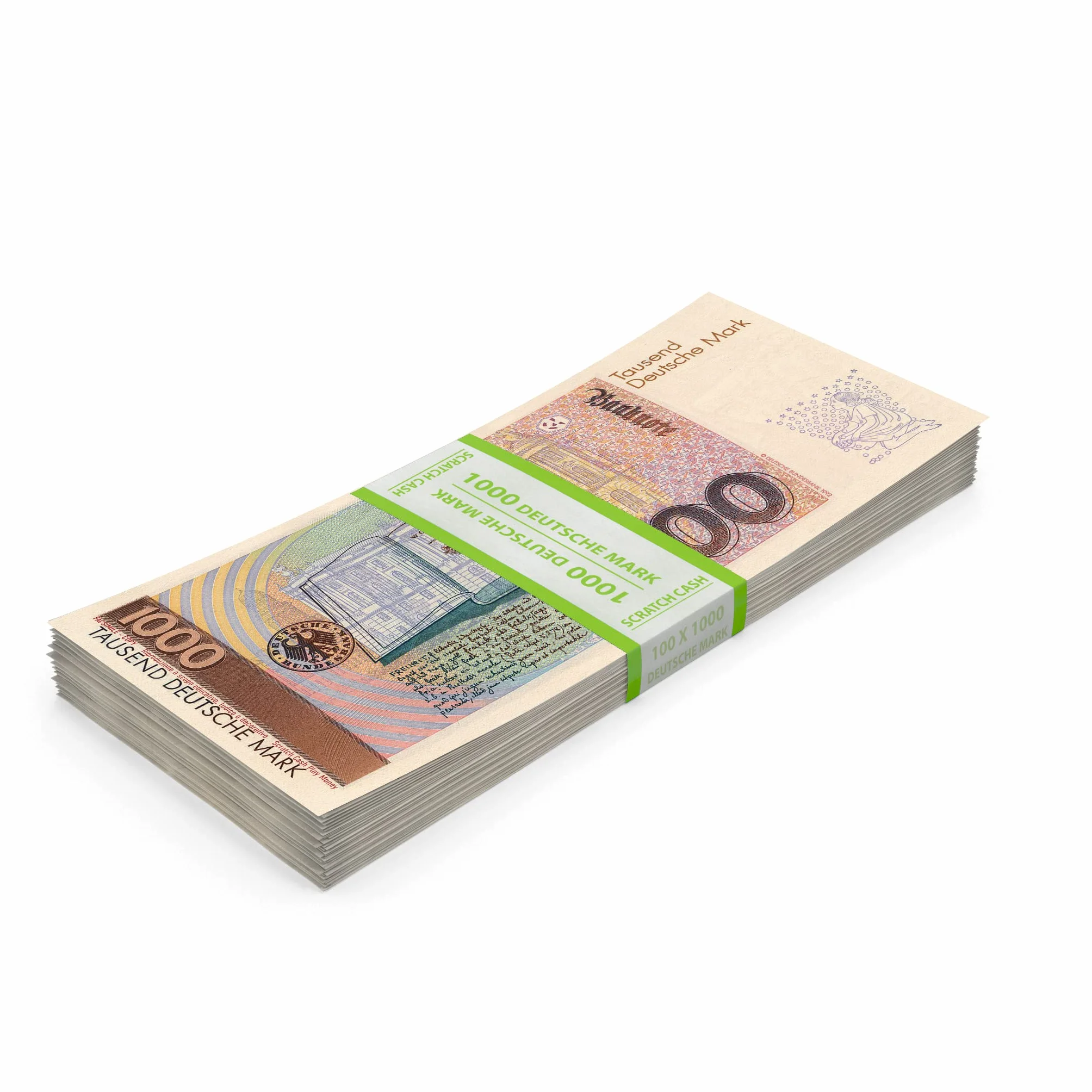 Scratch Cash 100 x 1.000 DM Marks Pieniądze na grę (rzeczywista wielkość)