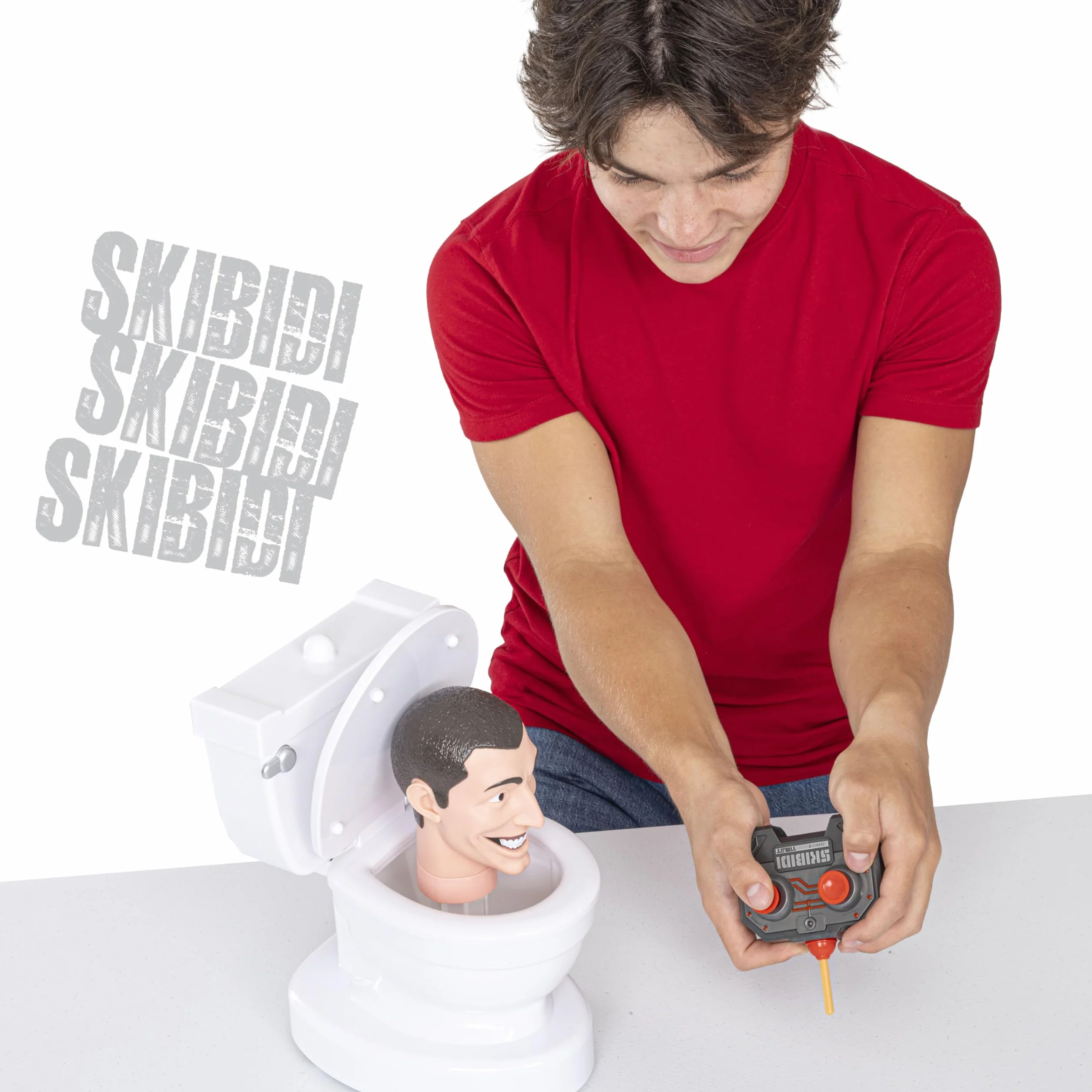 SKIBIDI Toilet Deluxe Toilet RC, YouTube Animation Sensation, pilot zdalnego sterowania, figurka akcji, oficjalnie licencjonowany gadżet toaletowy