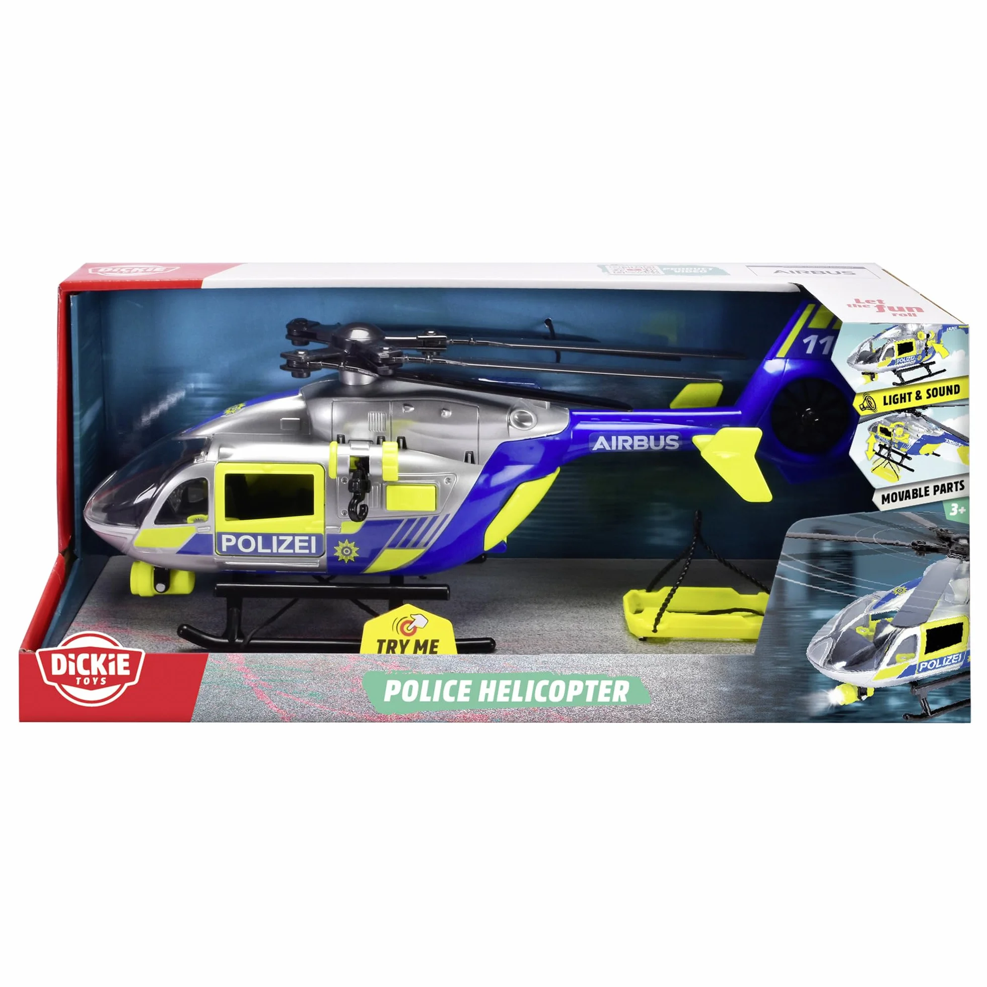 Dickie - SOS Helikopter 36cm - Blade obrotowe 36cm - Wciągarka mobilna - 203716028038