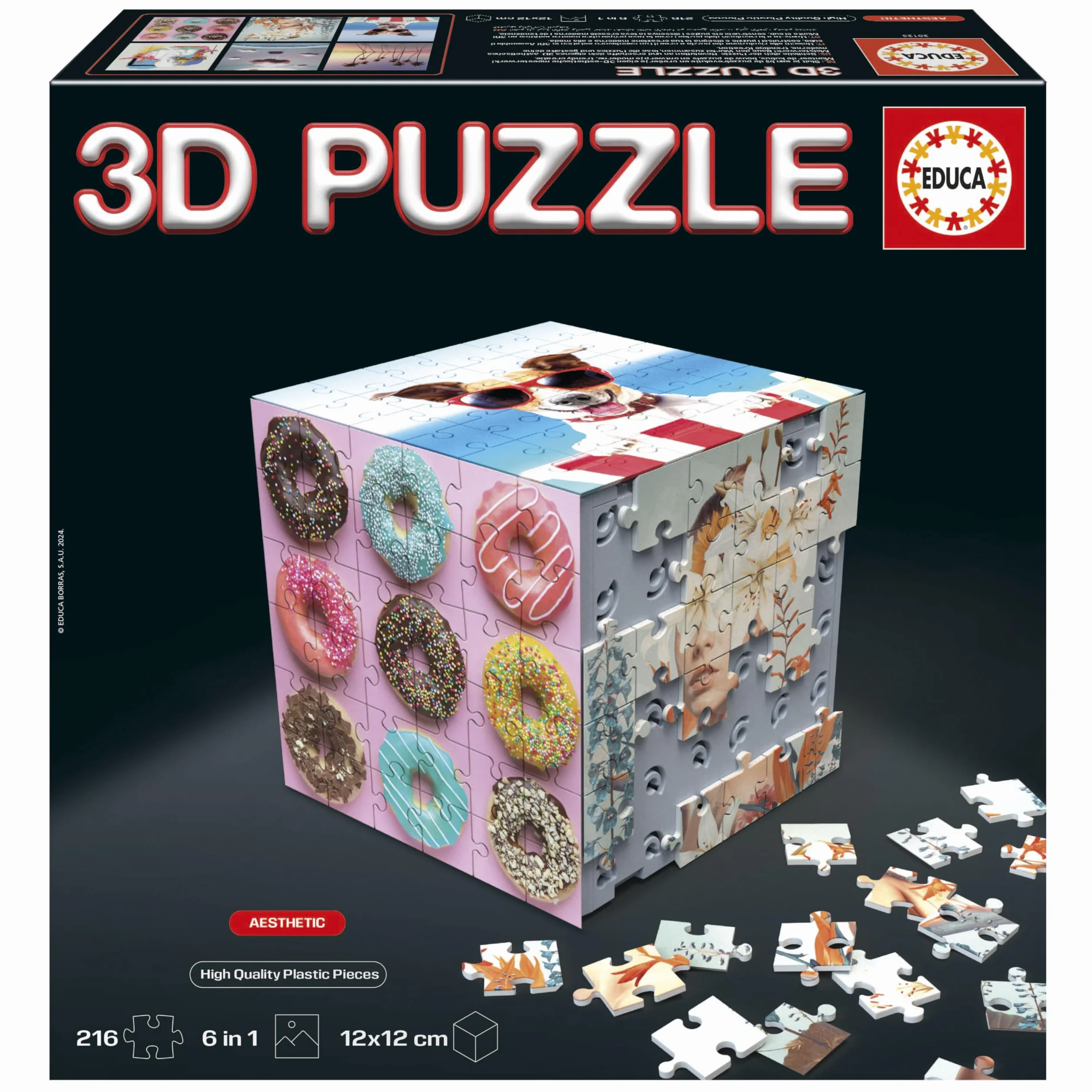 Educa - Puzzle 3D Cube Animals. Od 6 lat (20125)
