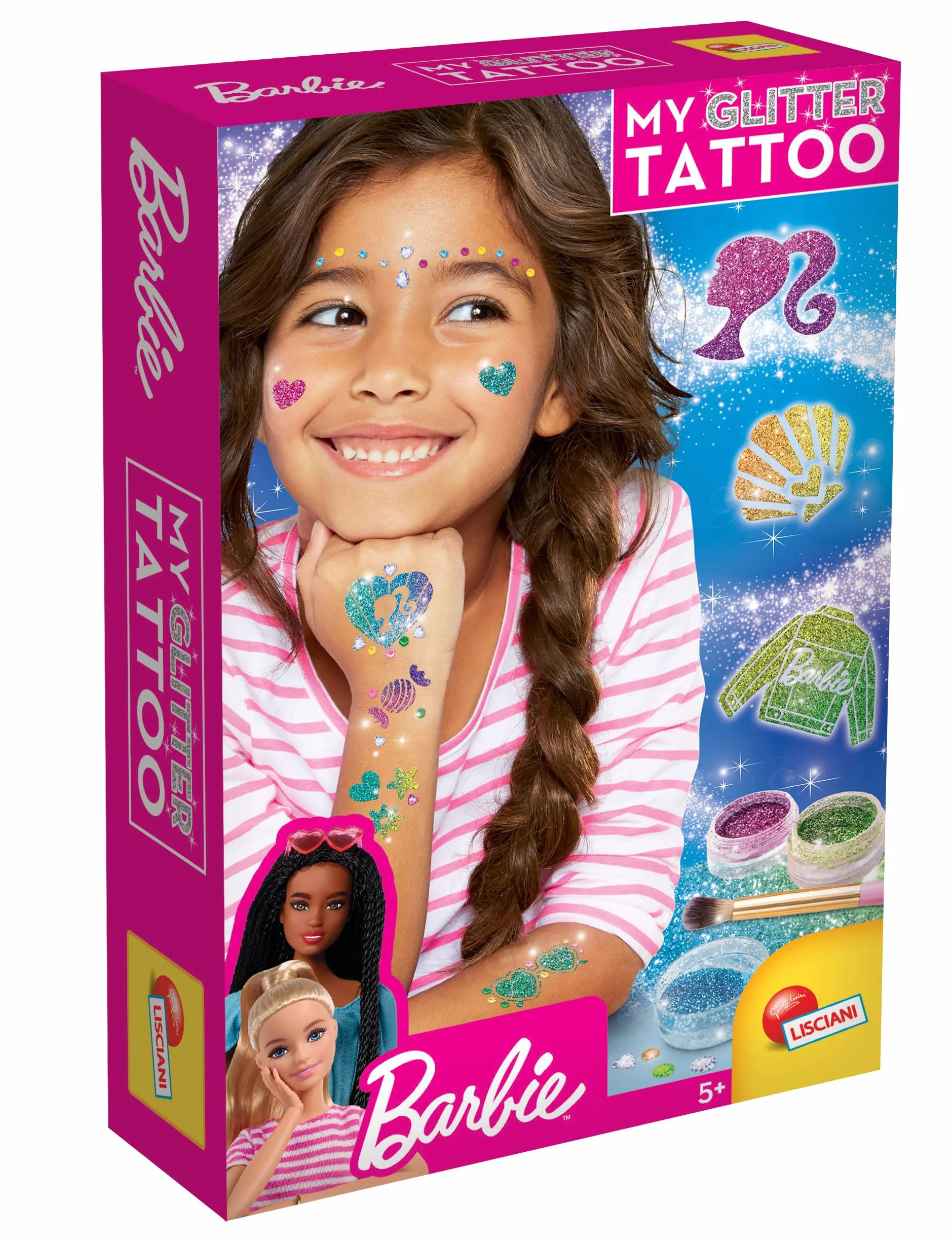Lisciani Gry - Barbie My Glitter Tattoo, Kwiatowy Kolor Meine Scientillant-Tatuaggi, S, 100958