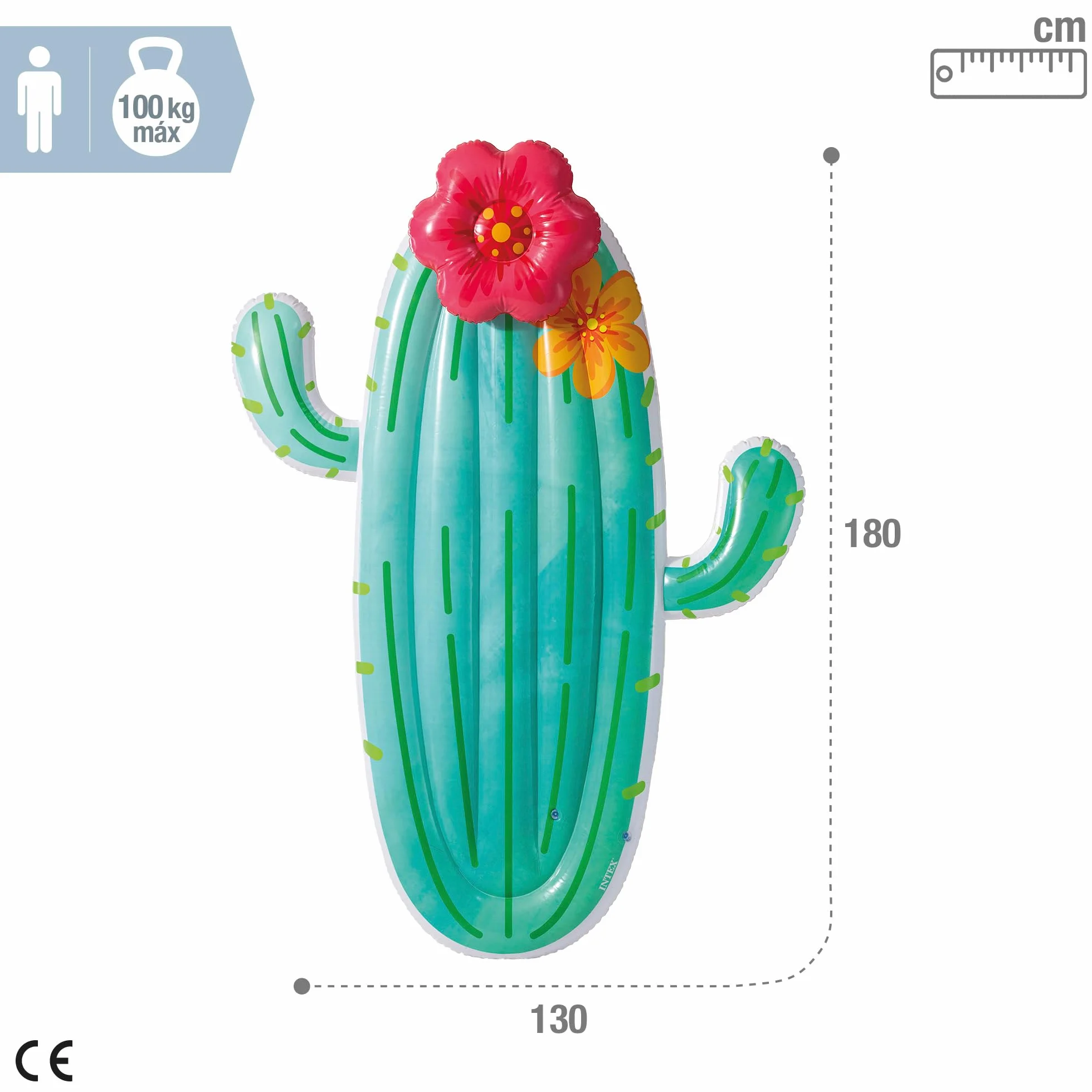 Intex Cactus Float, Inflated Size: 1.80m x 1.30m x 28cm (58793EU)