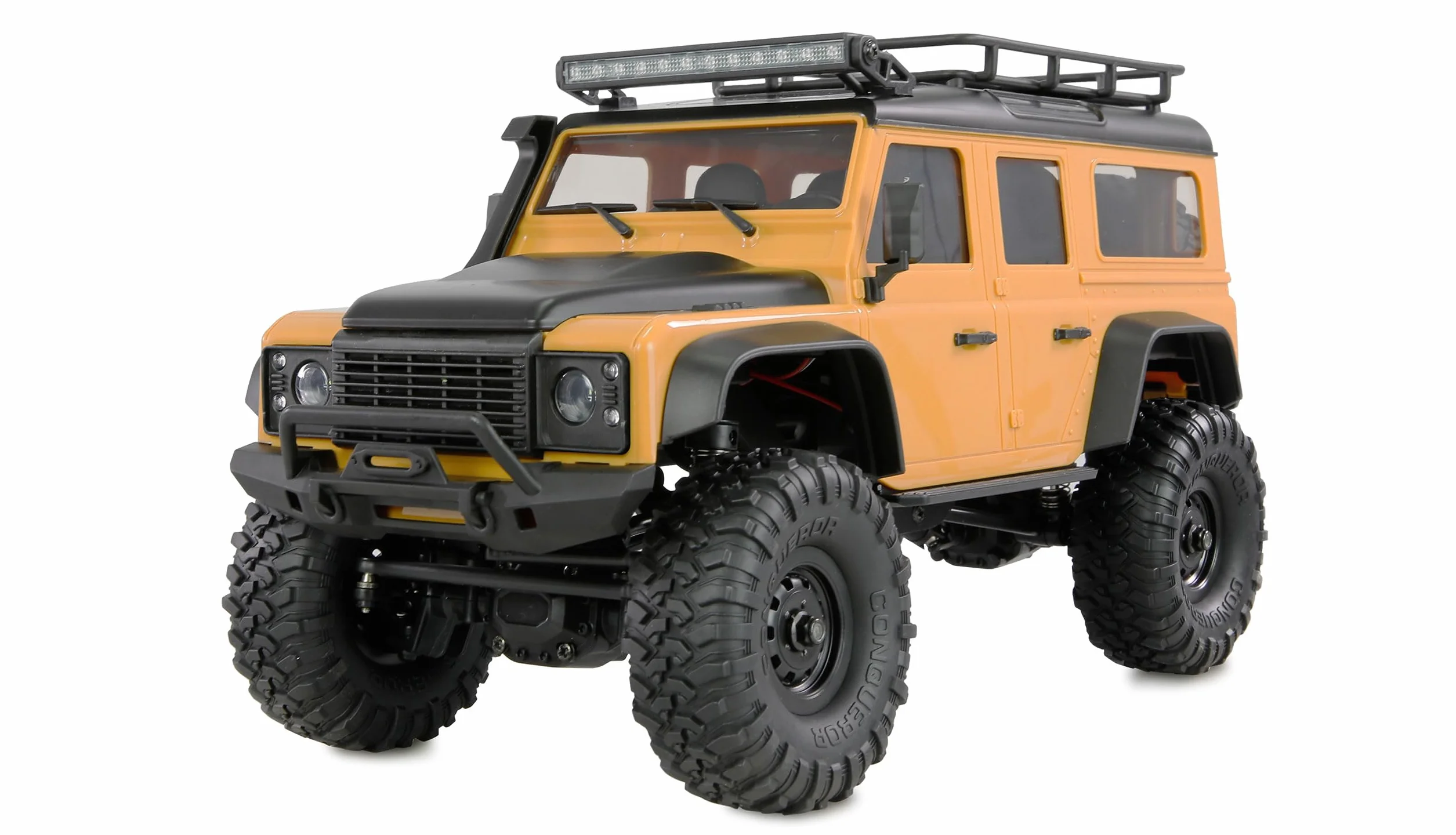 Amewi AMXRock Mini-D90 Scale Crawler 4WD 1:16 RTR żółty z pilotem zdalnego sterowania, akumulatorem, kablem do ładowania