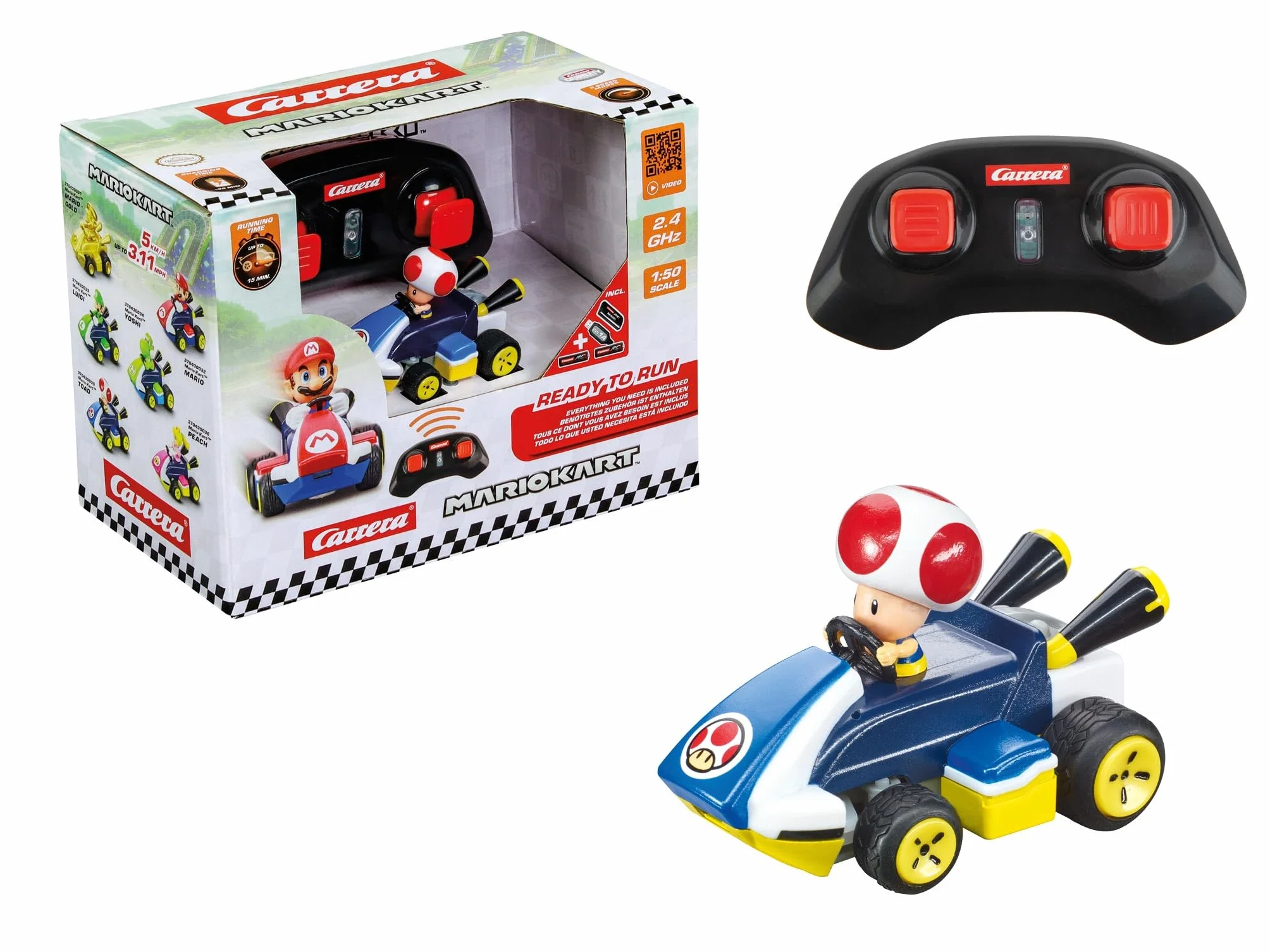 Carrera RC Mario Kart Mini RC, licencjonowany pojazd dla dzieci i dorosłych