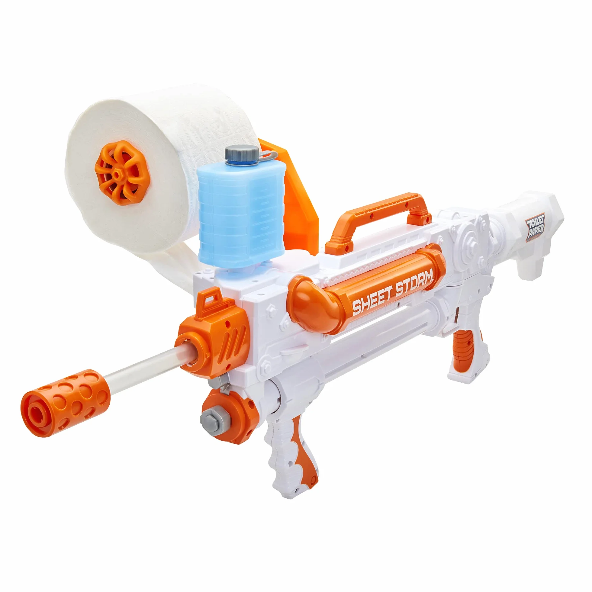 Papier toaletowy Blaster, sztorm, Toy Blaster strzela szybko ogień TP Spitballs do 15 m - wykorzystuje prawdziwy papier toaletowy! Super zabawny prezent dla dzieci, nastolatków, studentów, tatusiów,