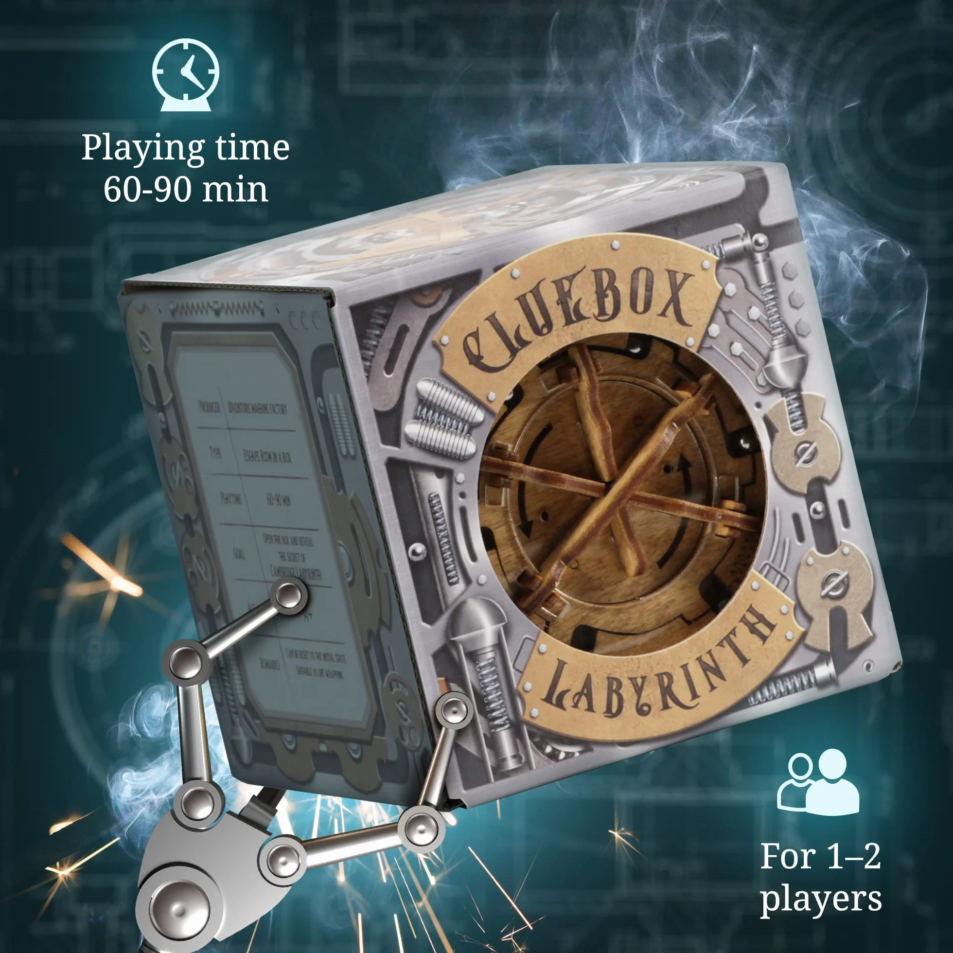 iDventure Cluebox - Cambridge Labirynt - gra Escape Room - drewniane puzzle 3D - prezent pieniężny - puzzle IQ - pudełko z puzzlami i prezent urodzinowy dla dorosłych - gadżet dla mężczyzn - gra