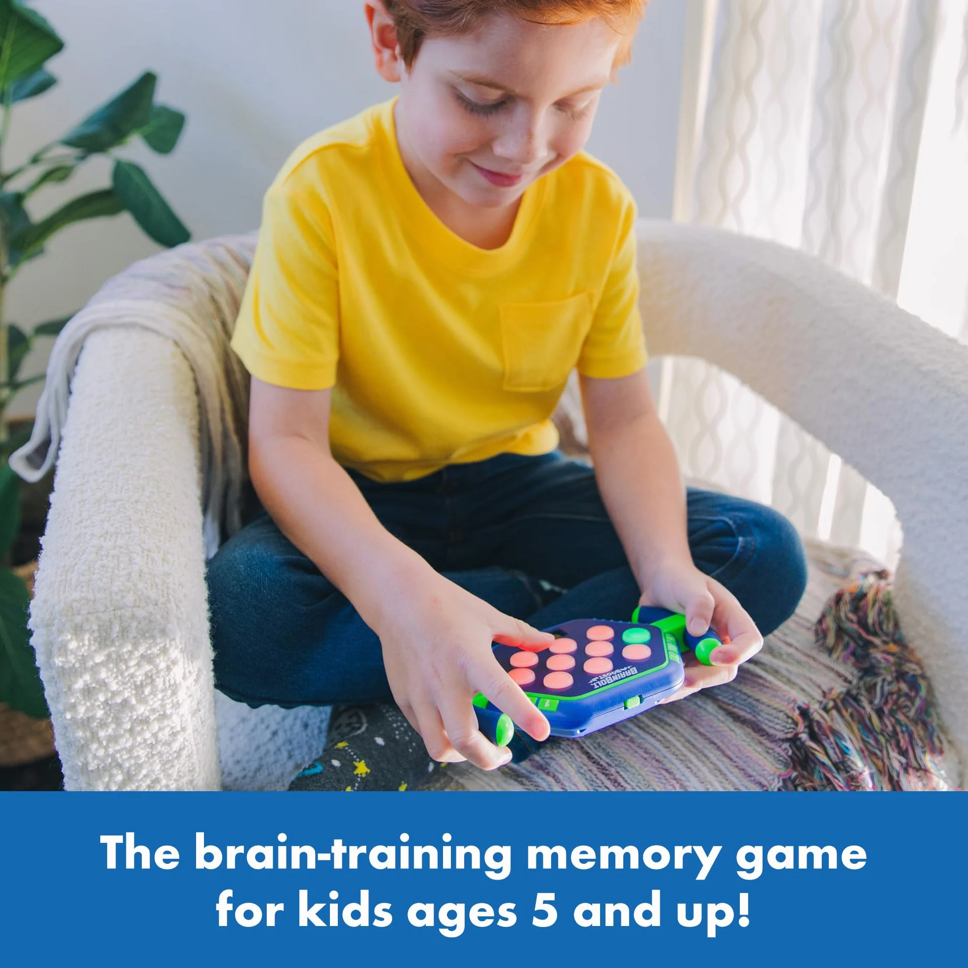 Learning Resources BrainBolt Boost, elektroniczna gra pamięci dla dzieci od 5 lat, 3 tryby gry, dla 1 gracza, gry podróżne dla dzieci