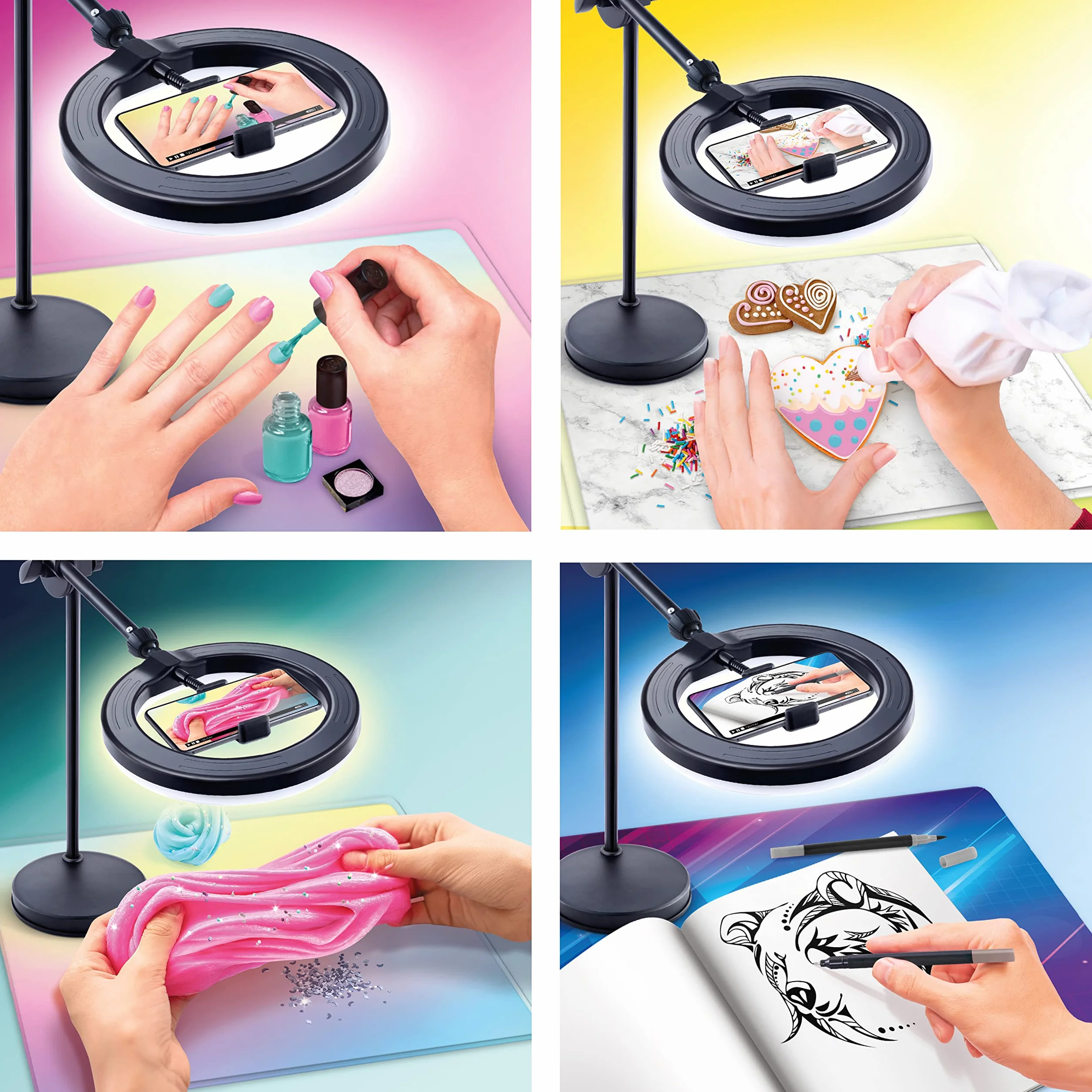 Canal Toys Creator Studio wideo 2 w 1 z wielokolorowym pierścieniem LED, podwójna funkcja, pozioma i pionowa - INF 027