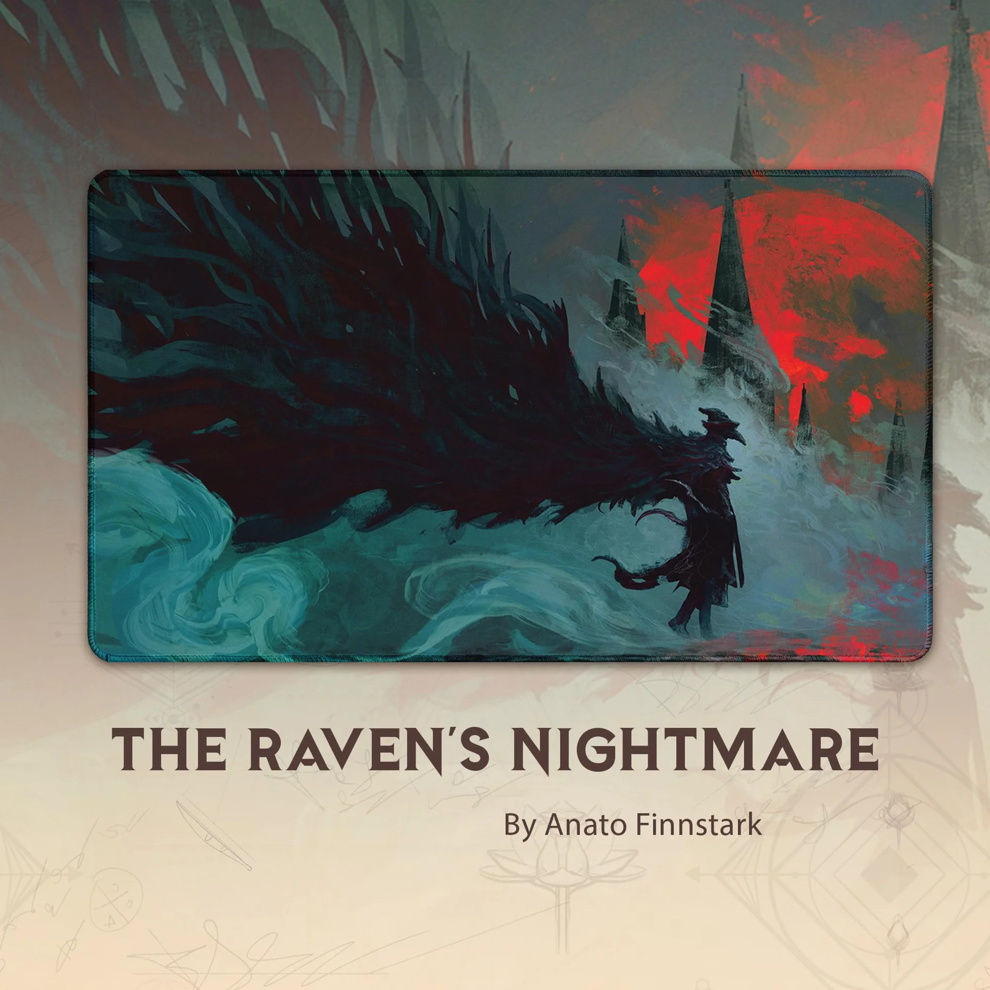 Anato Finnstark The Raven's Nightmare Stitched MTG Playmat Bloodborne Magic The Gathering Play Mat TCG