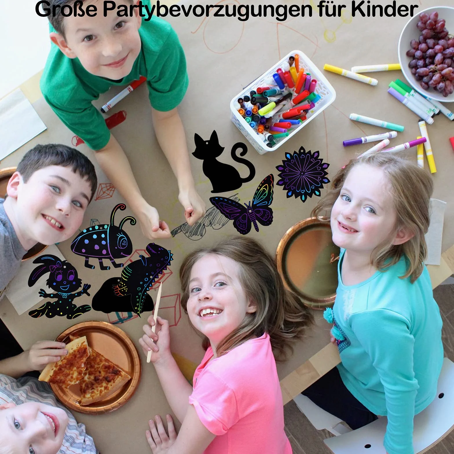 48 szt. obrazków do zdrapywania, zestaw dla dzieci, magiczny tęczowy papier do zdrapywania, pisak do zdrapywania, do rysowania na oknie, do majsterkowania, na imprezę, jako prezent na urodziny, imprezę, "zrób to sam"