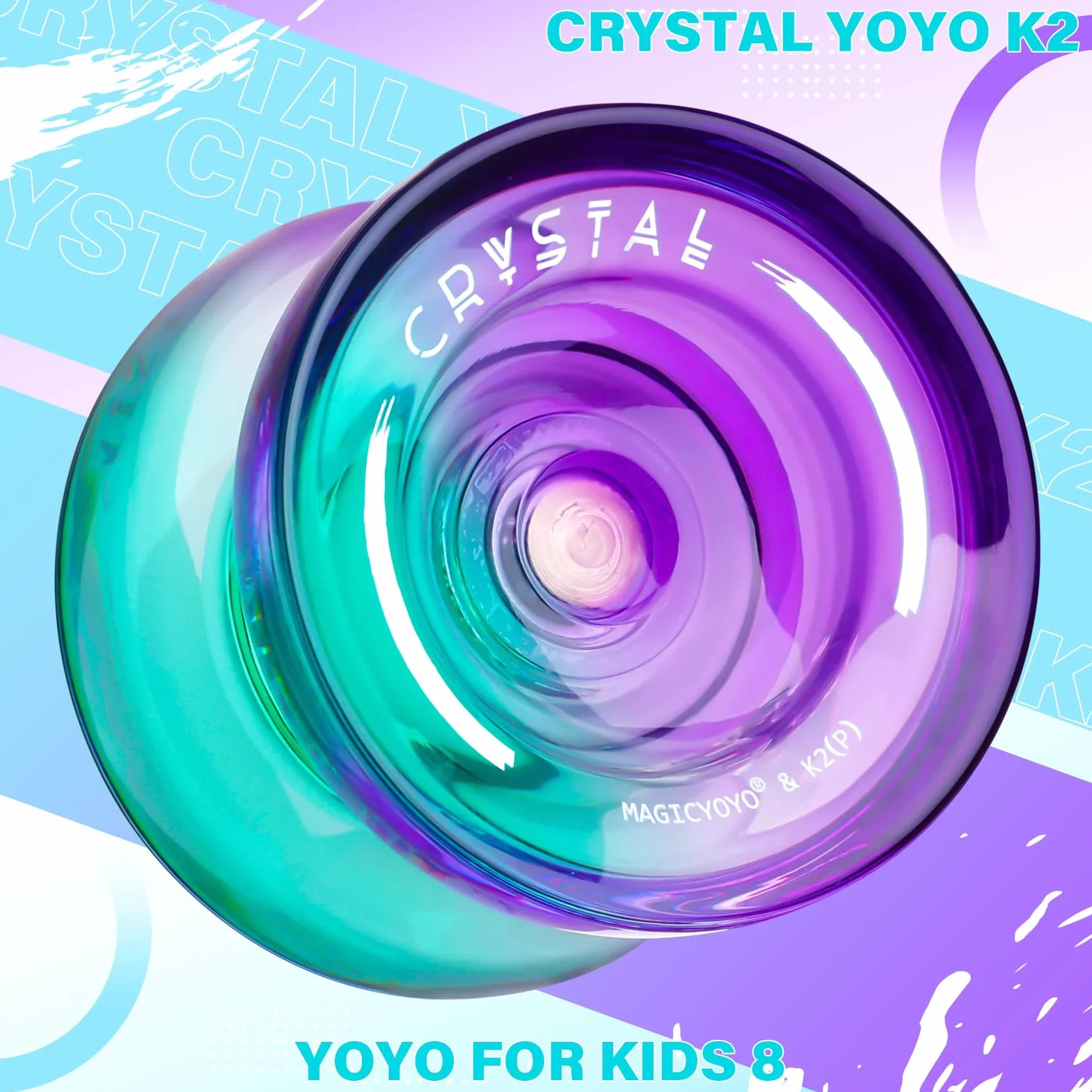 YOSTAR K2 Crystal Yoyo Responsive dla Dzieci Profesjonalny z Niereagującym Łożyskiem + 12 Strun + Etui