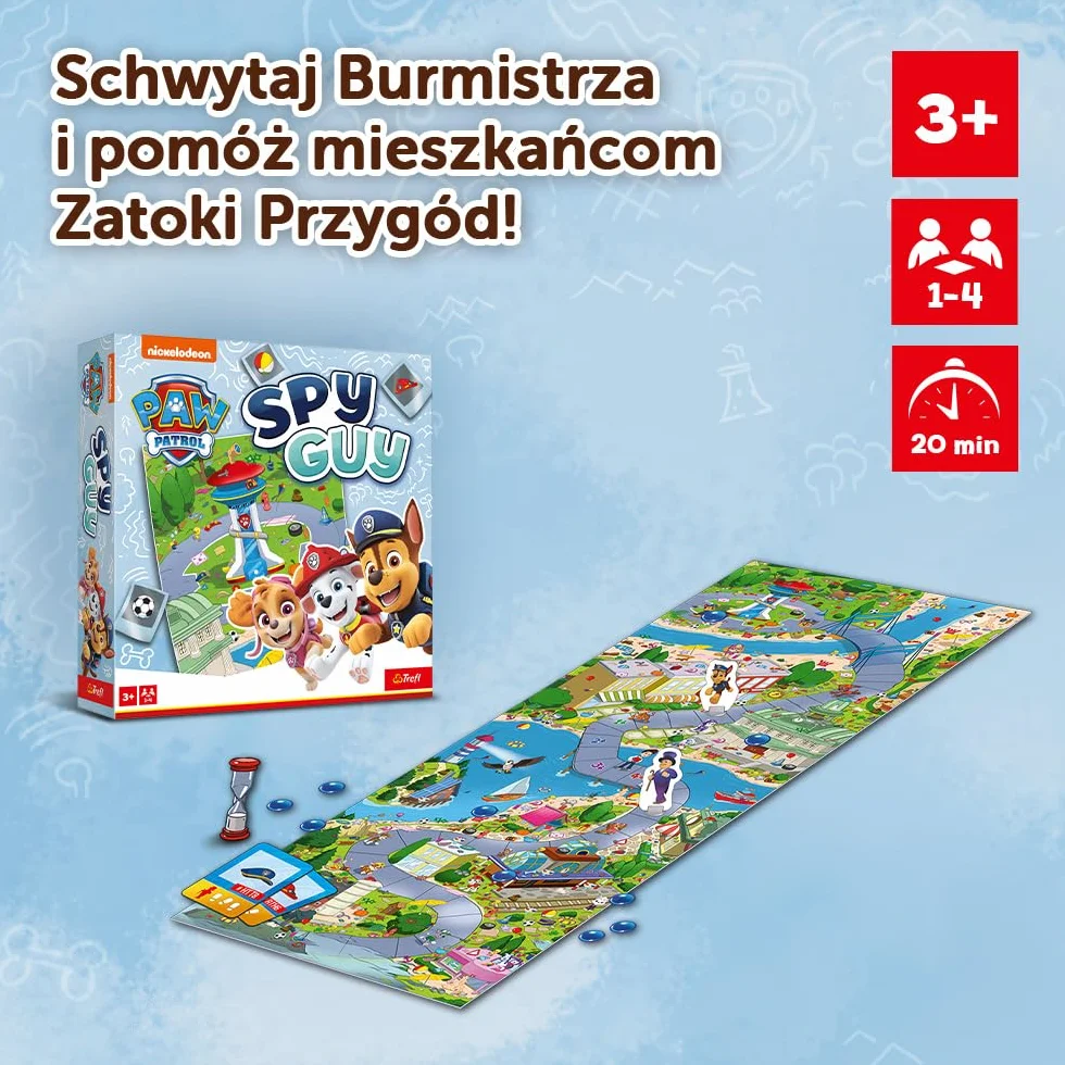 Trefl - Spy Guy PAW Patrol - Kooperacyjna Gra Obserwacyjna dla Najmłodszych z Bohaterami Bajki Psi Patrol, dla Dzieci od 3 lat