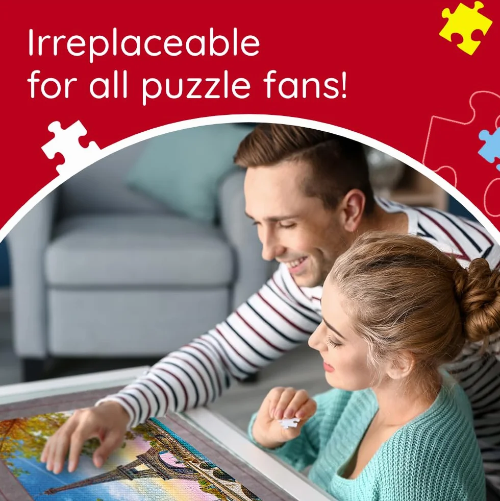 Trefl - Mata do Układania Puzzli, 500-3000 Elementów Trefl– Do Przenoszenia i Przechowywania Puzzli, Mata z Mocnymi Rzepami, Duży Rozmiar, Do Układanek o Rozmiarze do 116x85 cm