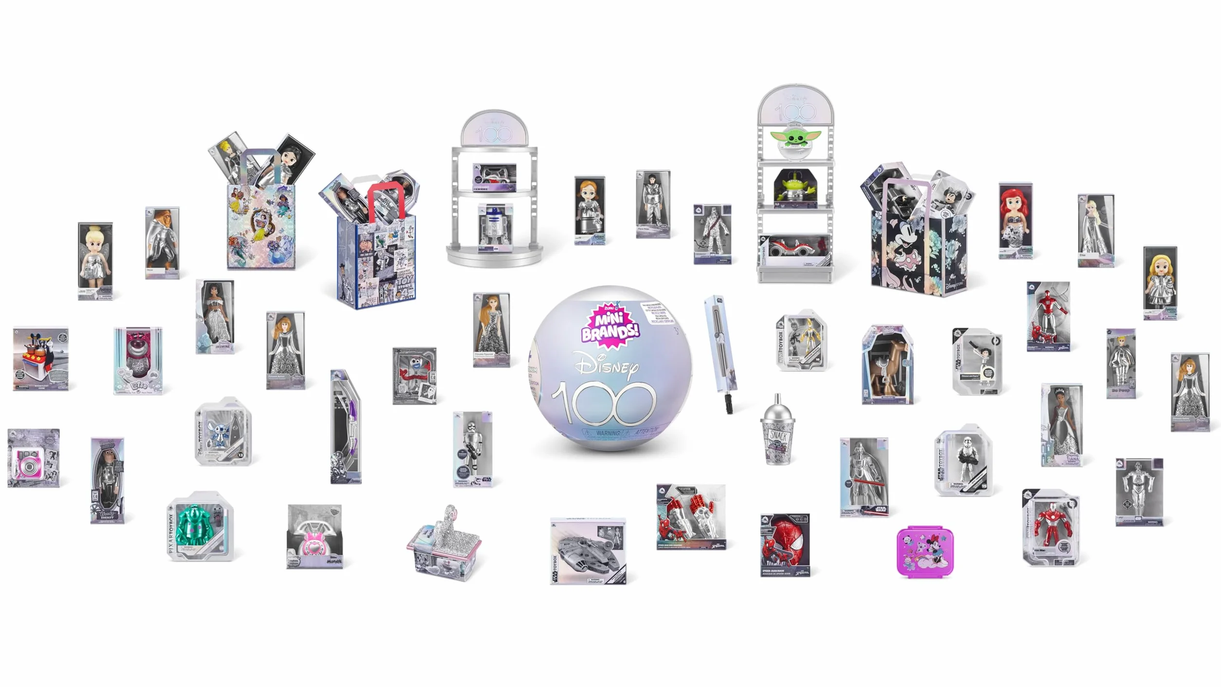 5 Surprise 77426 100 lat cudów, Mini marki Disney Platinum limitowana edycja, pojedyncza kapsułka niespodzianka kapsuła oryginalna miniaturowa zabawki kolekcjonerskie, pojedyncze