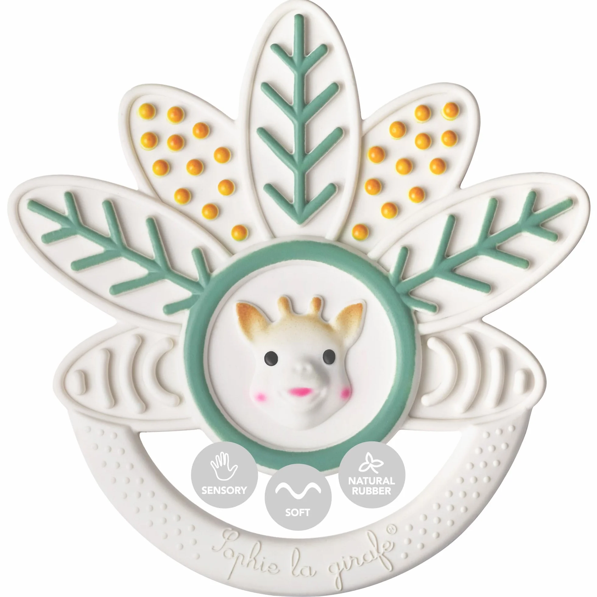 Sophie la Girafe - Pierścień Dention Mille Leaf Sophie la Girafe - Zabawka do gryzienia - Guma - Różne tekstury - Dla dzieci od 0 miesięcy